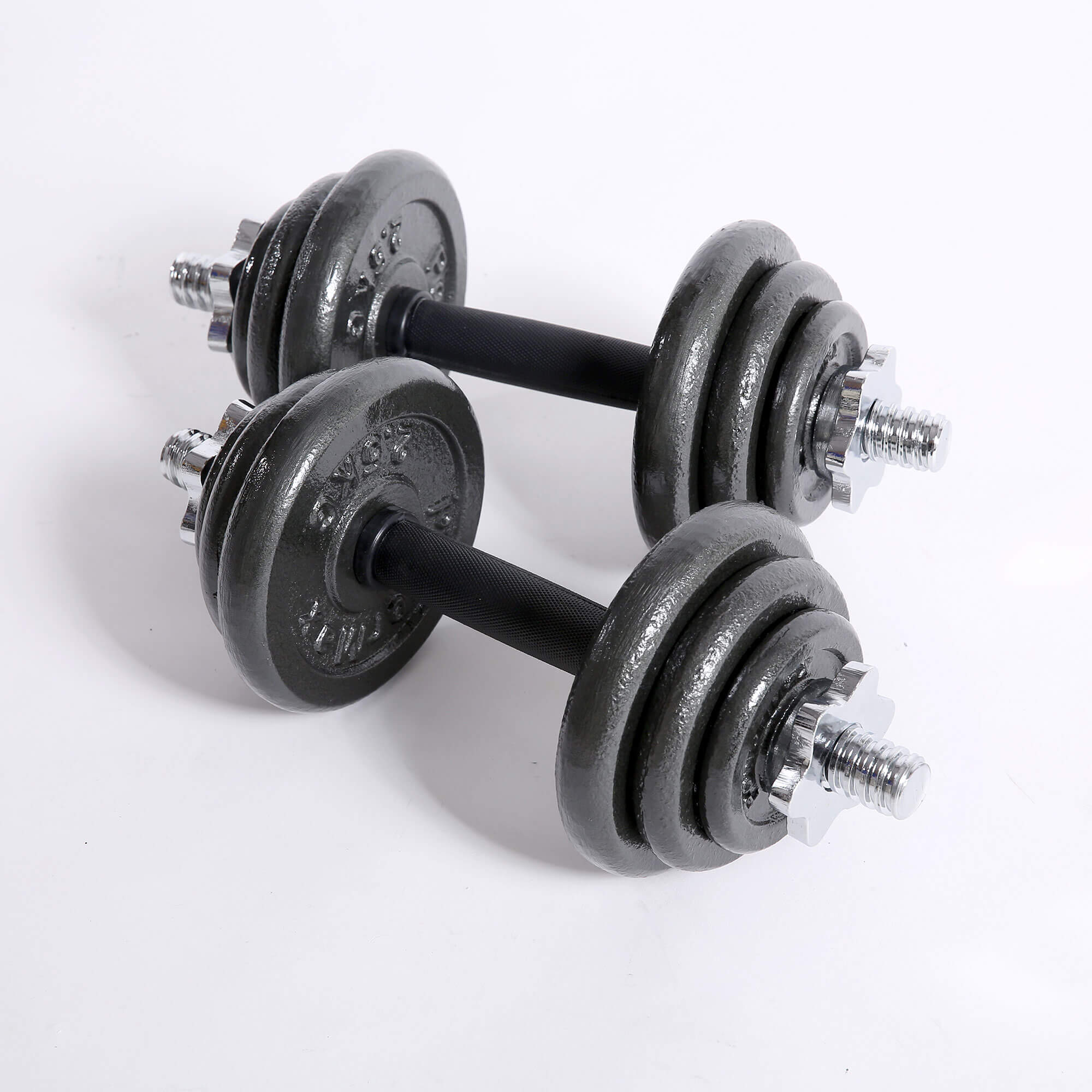 PDS-20Kg Dumbbells Set Metal Plates + Dumbbell Rods Home Gym