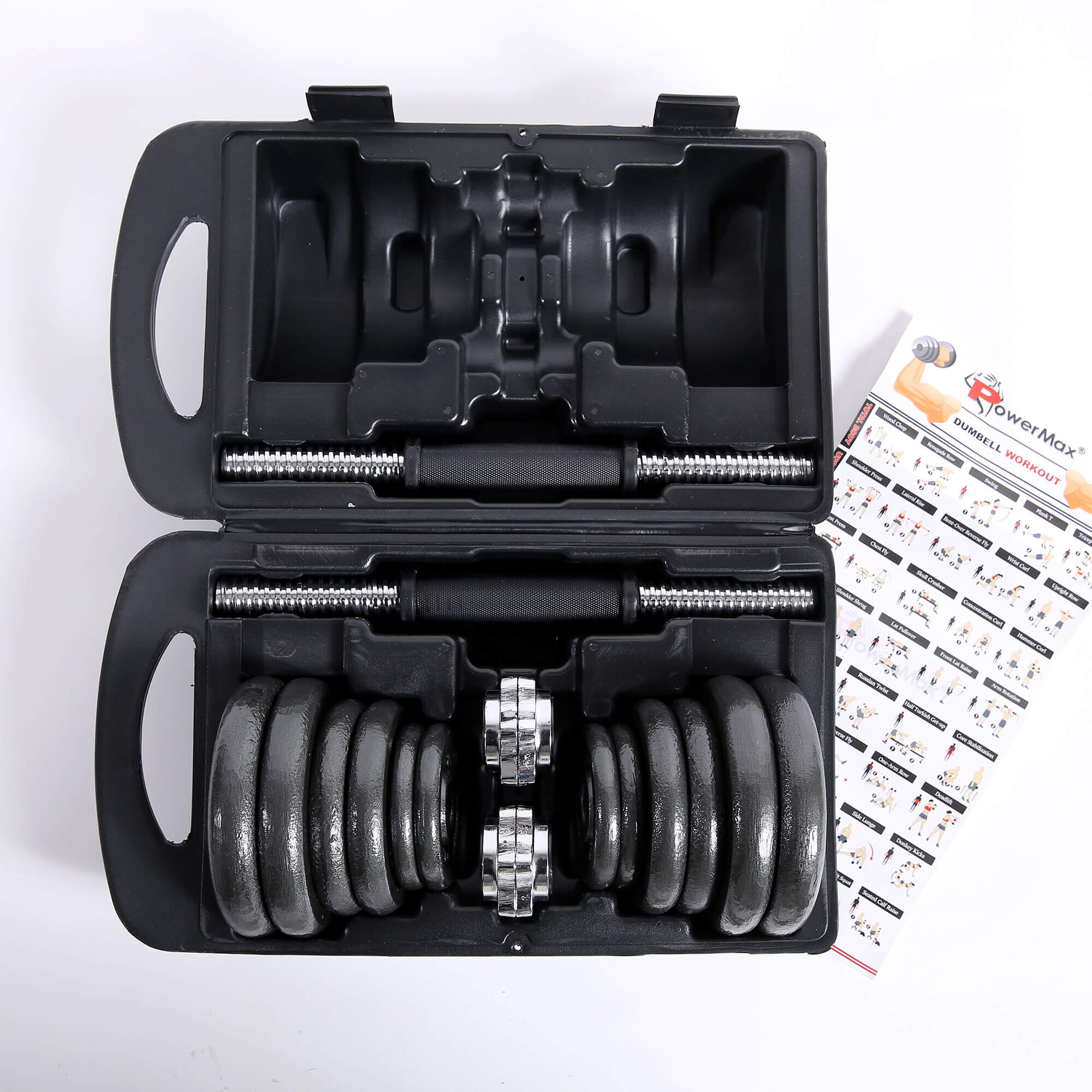 PDS-20Kg Dumbbells Set Metal Plates + Dumbbell Rods Home Gym