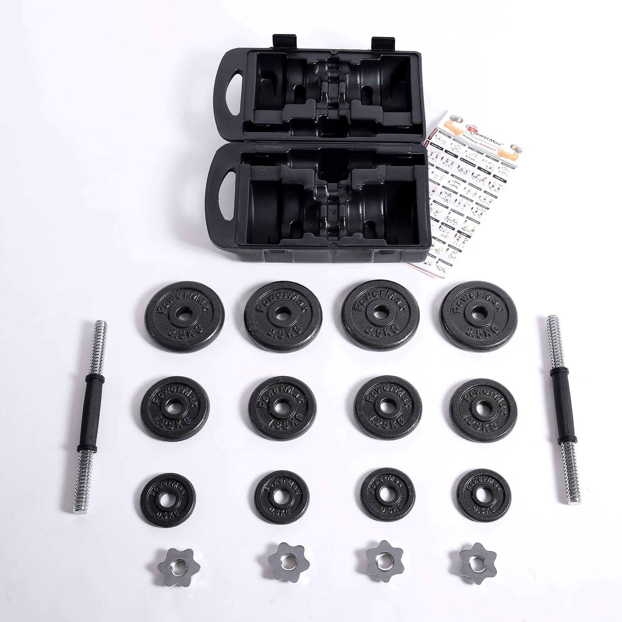 PDS-20Kg Dumbbells Set Metal Plates + Dumbbell Rods Home Gym