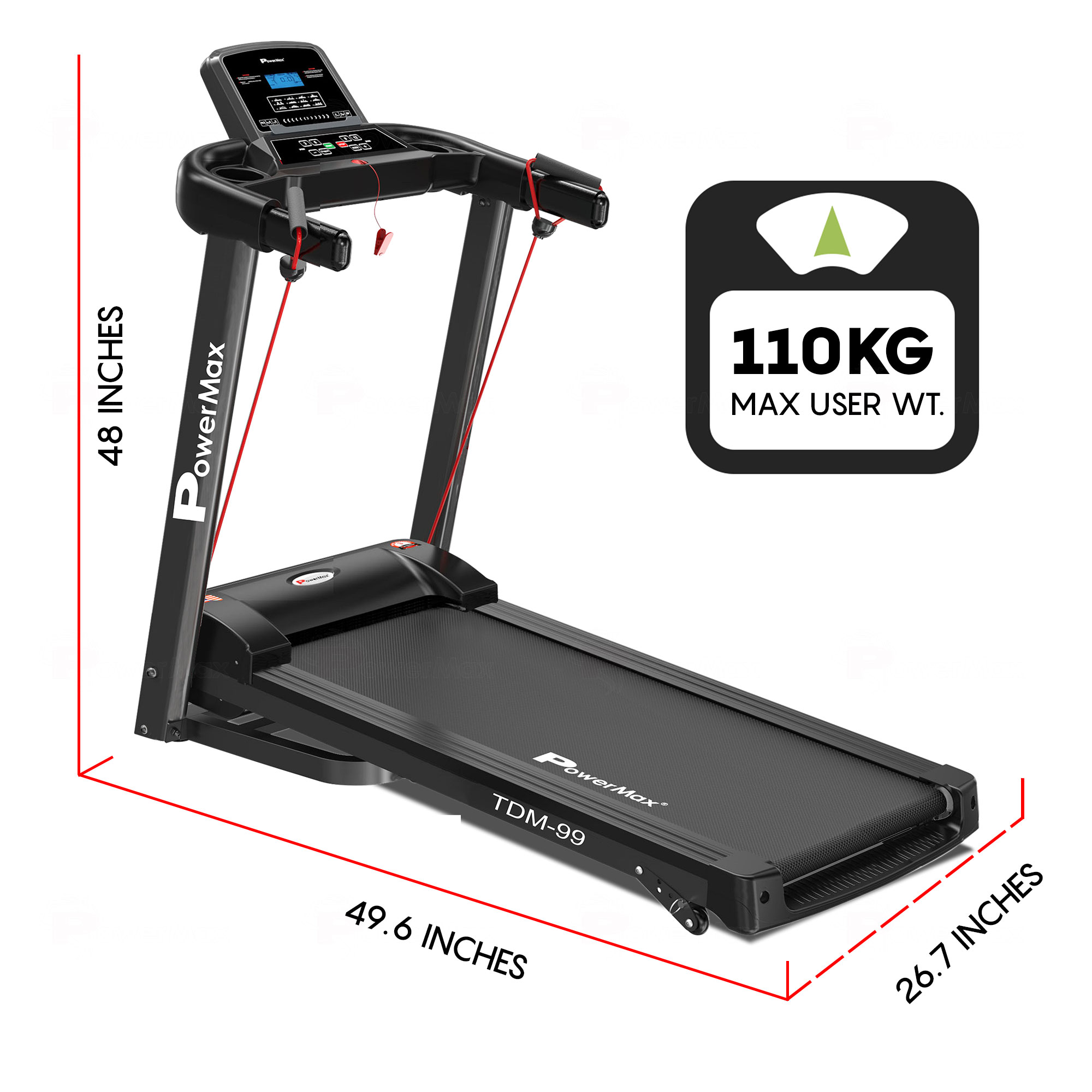 TDM-99 Motorized Treadmill with Twister and Resistance Ropes