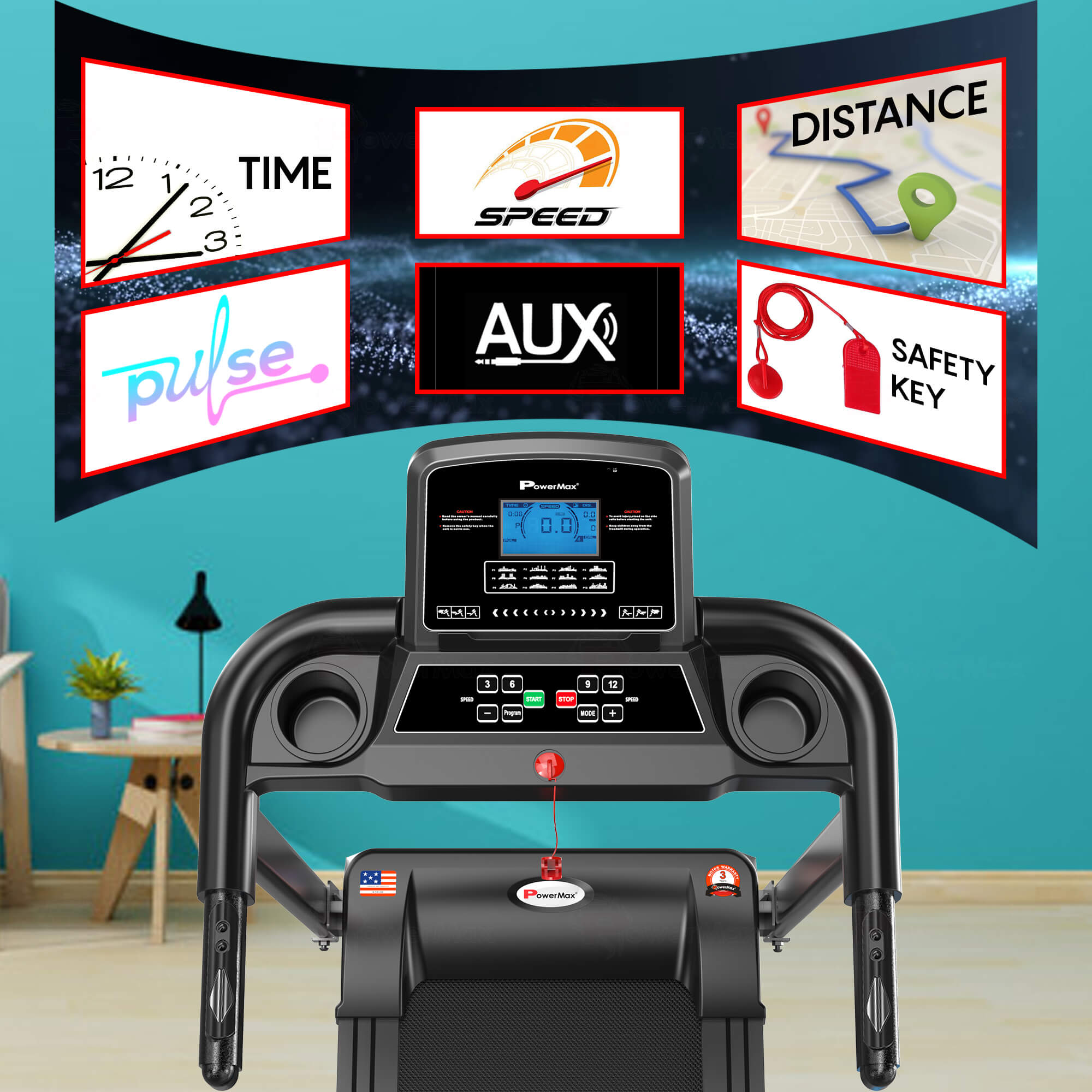 TDM-99 Motorized Treadmill with Twister and Resistance Ropes