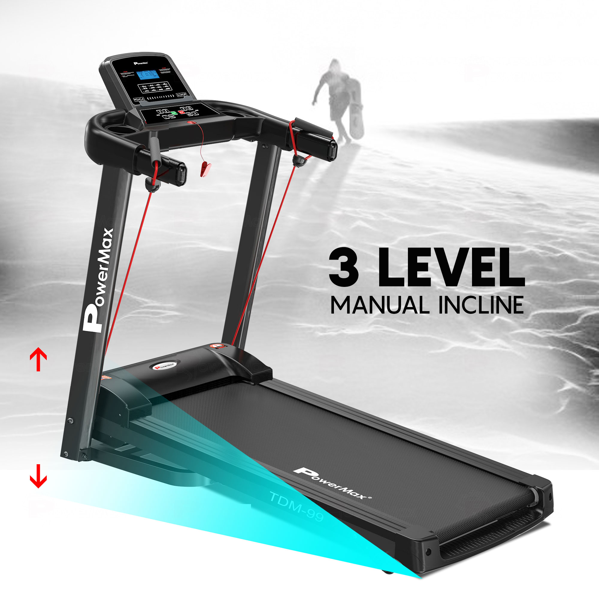 TDM-99 Motorized Treadmill with Twister and Resistance Ropes