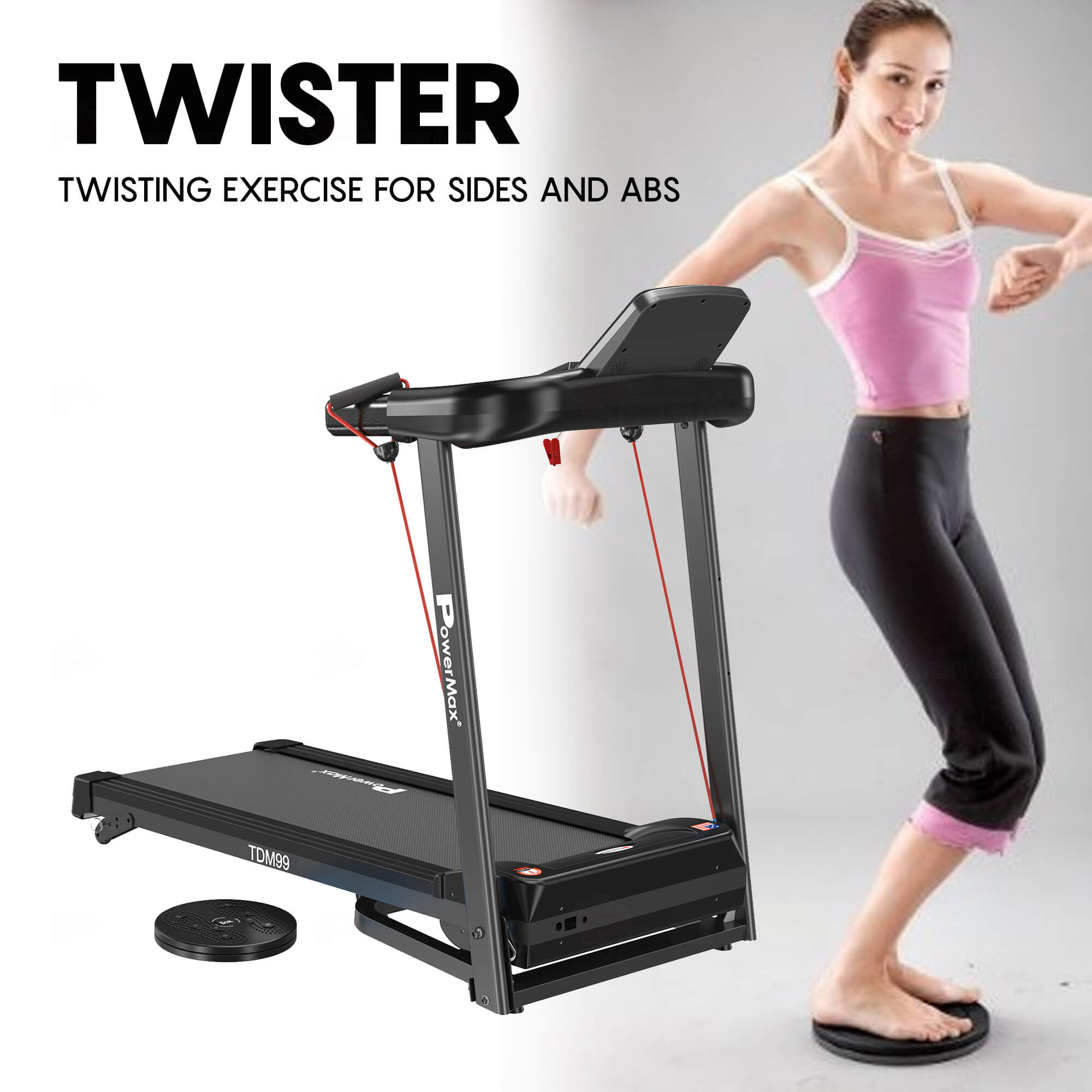 TDM-99 Motorized Treadmill with Twister and Resistance Ropes