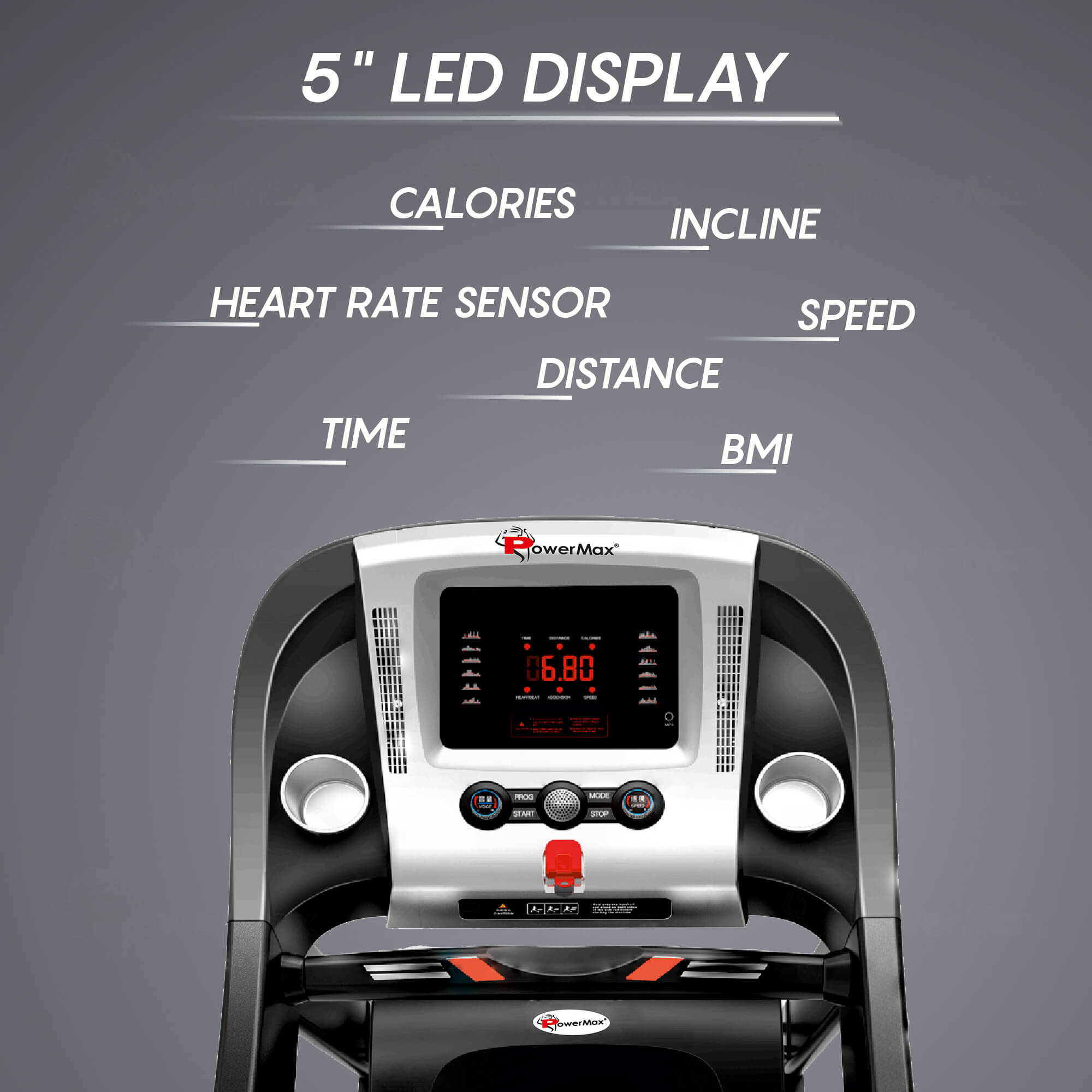 PowerMax Fitness TDA-100 Semi Auto lubrication Motorized Treadmill with Auto Incline