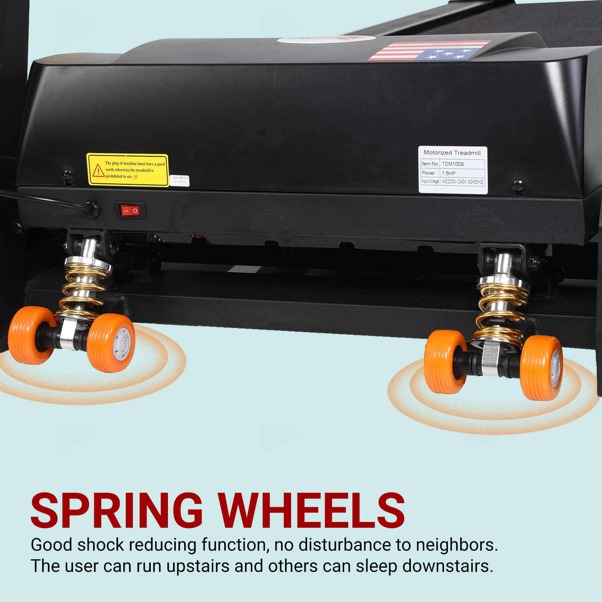 Powermax Fitness TDM-100S (1.5HP) Motorized Treadmill with Jumping Wheel & Auto Lubrication