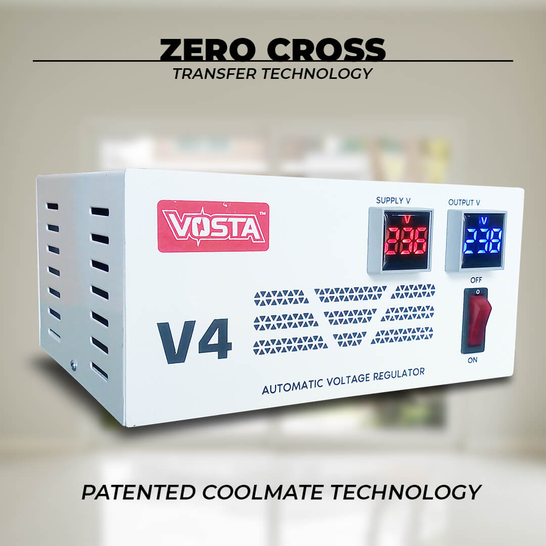 Vosta V4 Digital Stabilizer - Input: 180~270 VAC & Output: 220 VAC (±9%)