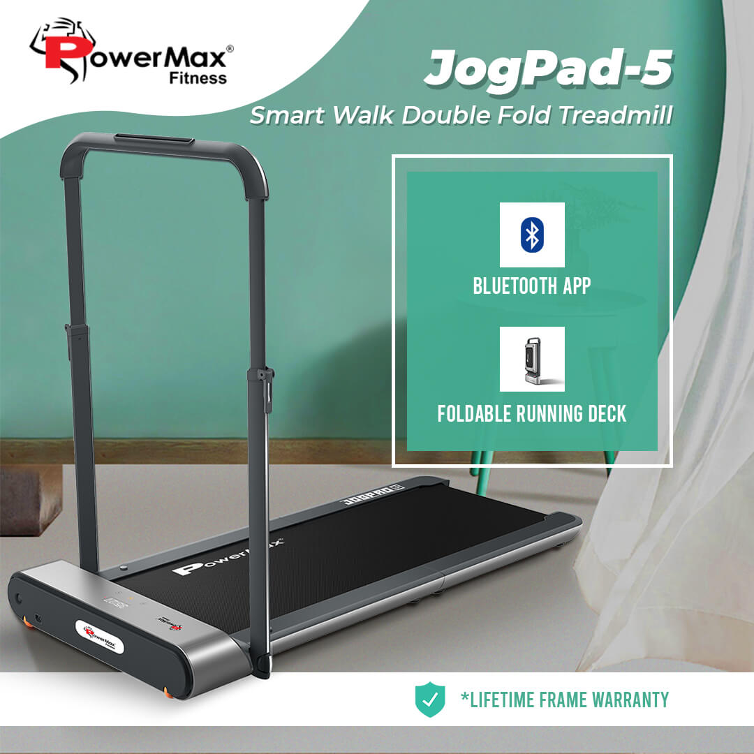JogPad-5 Smart Walk Double Fold Treadmill with Remote Control and Bluetooth App for Android and iOS