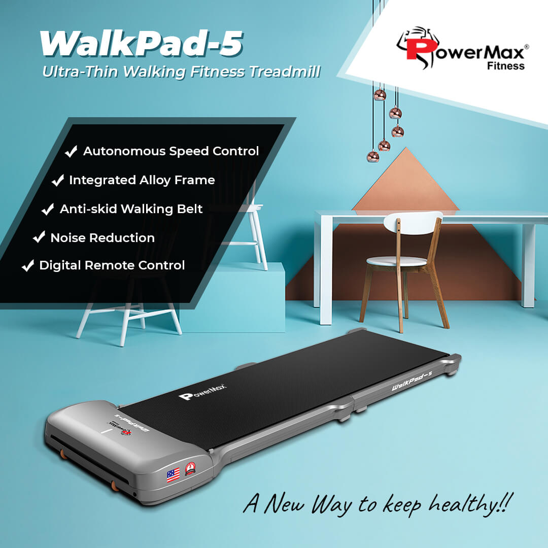 PowerMax Fitness WalkPad-5 Smart APP Control Folding Walking Pad Mini Ultra-Thin Walking Fitness Treadmill