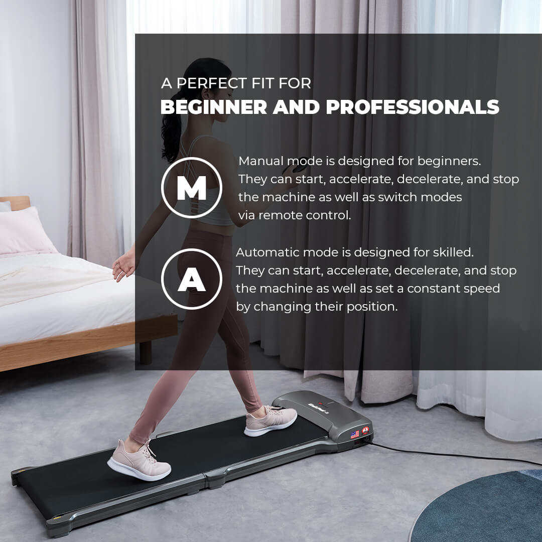 PowerMax Fitness WalkPad-5 Smart APP Control Folding Walking Pad Mini Ultra-Thin Walking Fitness Treadmill