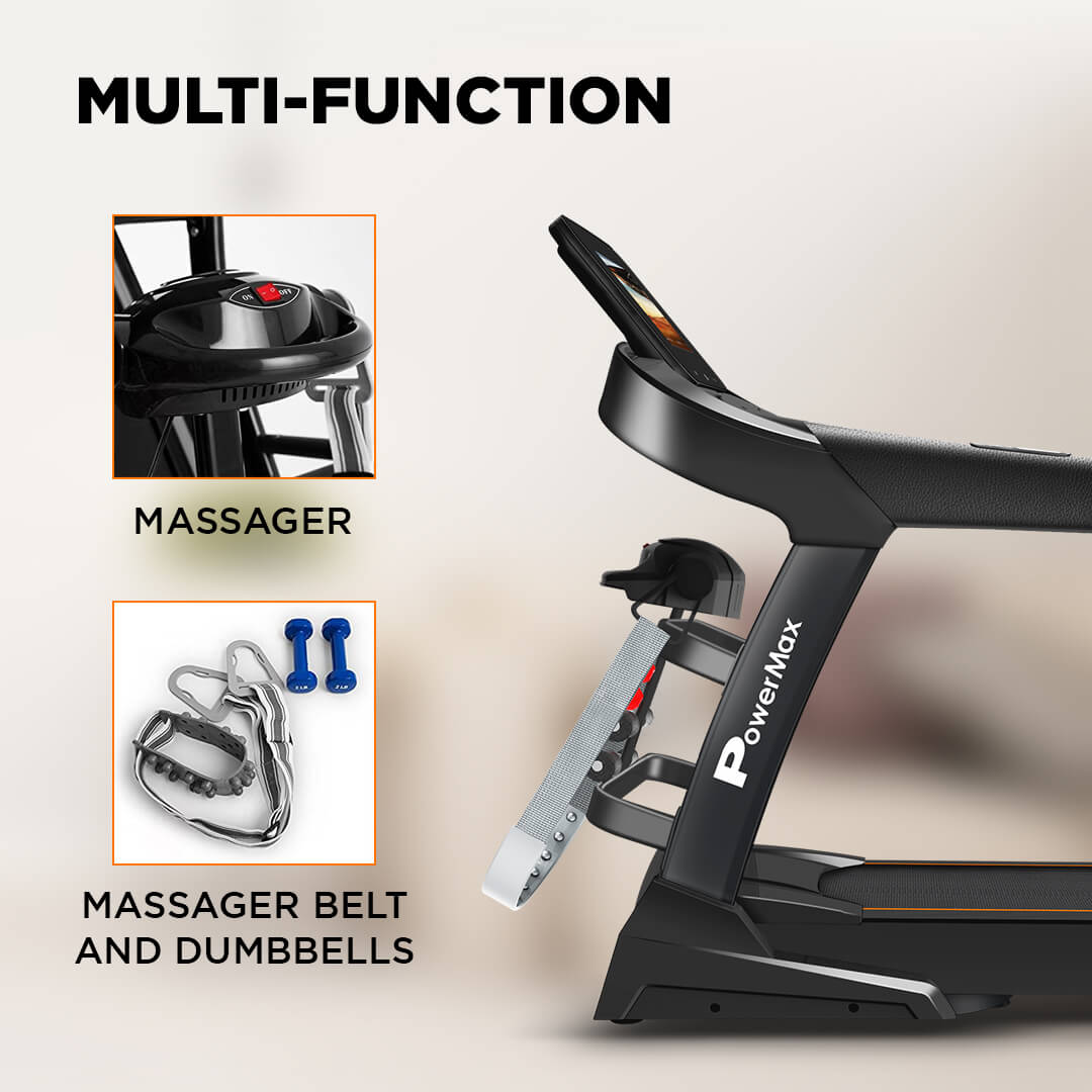 PowerMax Fitness New TDA-360 10.1inch HD Display Motorized Treadmill with Auto Incline