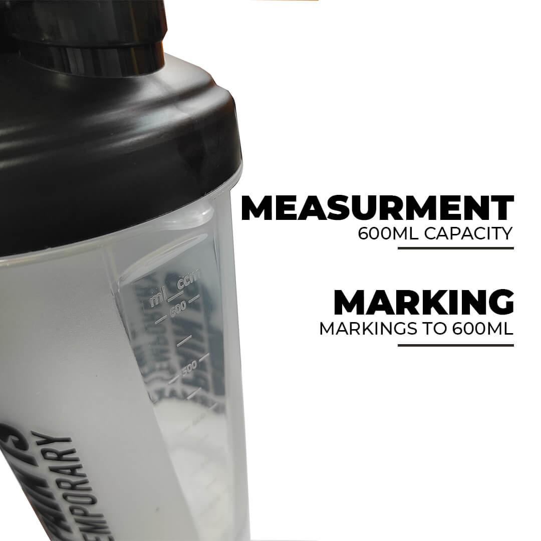 PowerMax Fitness PSB-6S-W (600ml) Protein Shaker Bottle with Single Storage