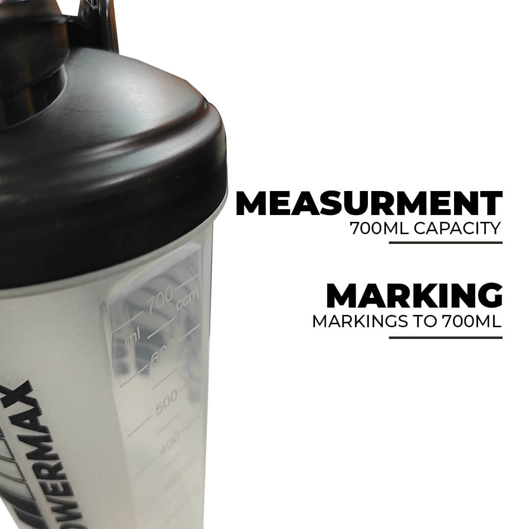 PowerMax Fitness PSB-7-W (700ml) Protein Shaker Bottle