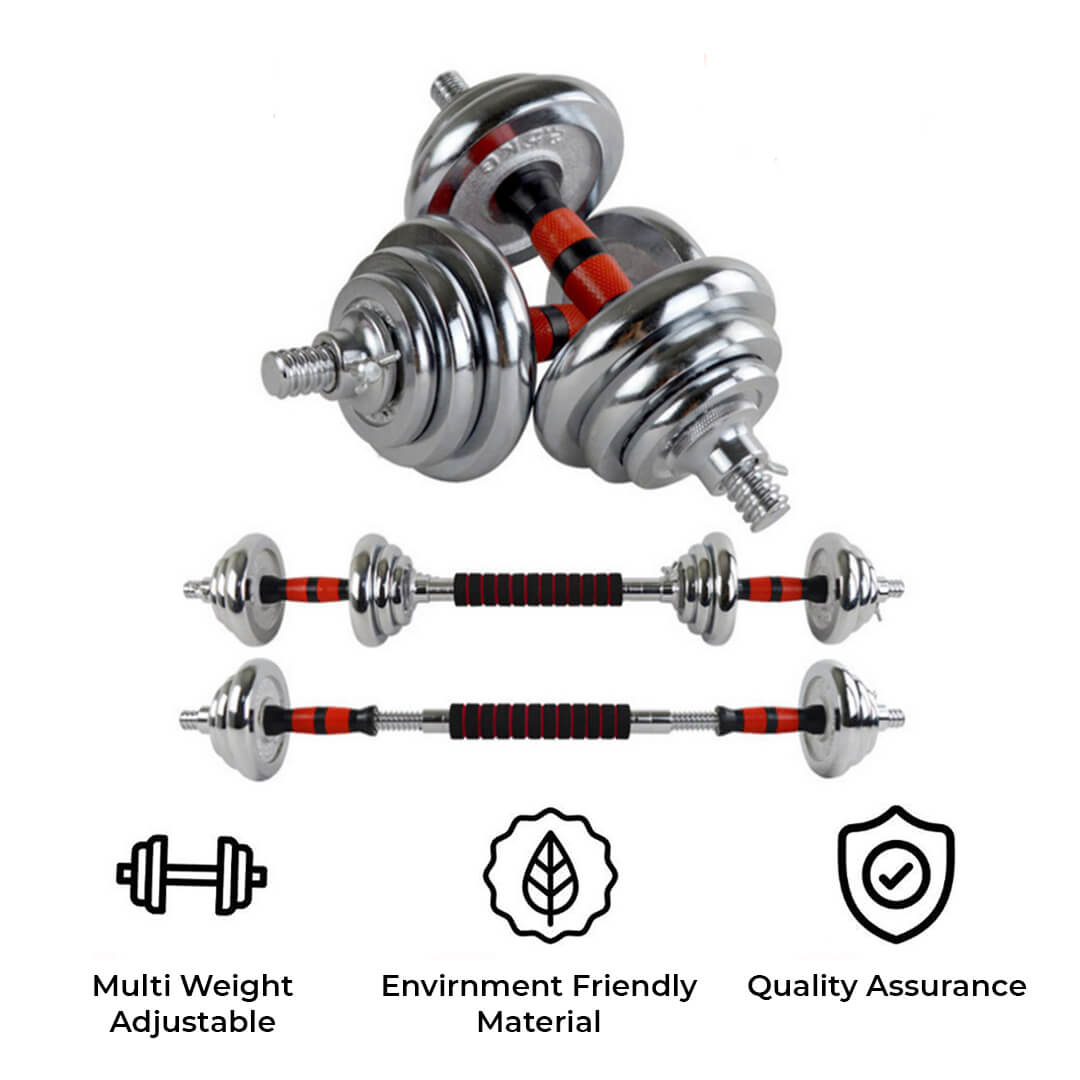 PowerMax Fitness New PDS-30C Chrome Iron Dumbbells Set