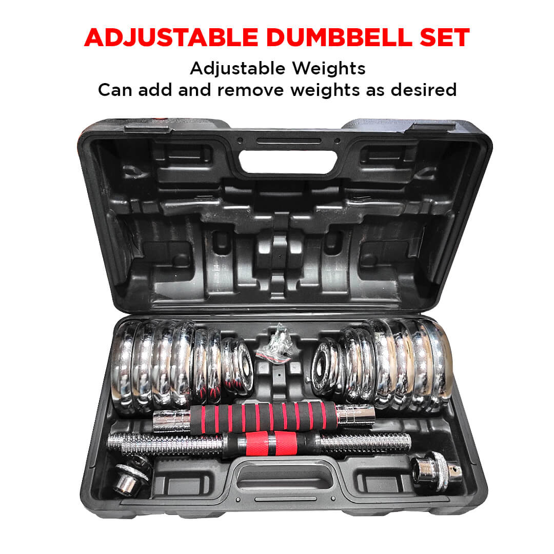 PowerMax Fitness New PDS-30C Chrome Iron Dumbbells Set