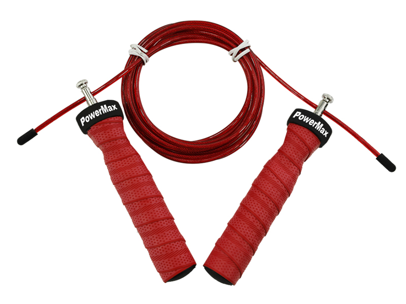 JS-3 (Red) Exercise Speed Jump Rope With Adjustable Cable