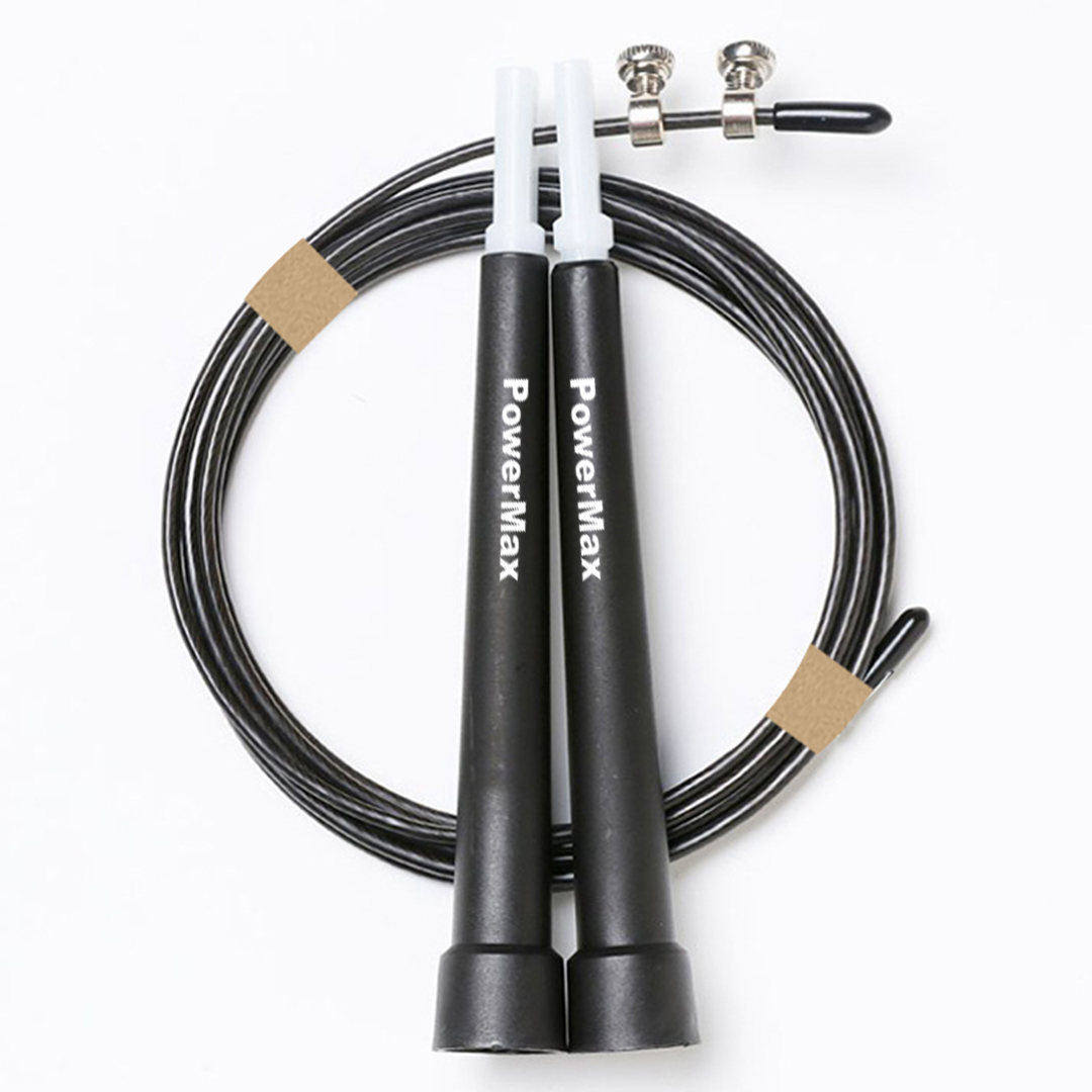 JP-2 (Black)  Exercise Speed Jump Rope With Adjustable Cable
