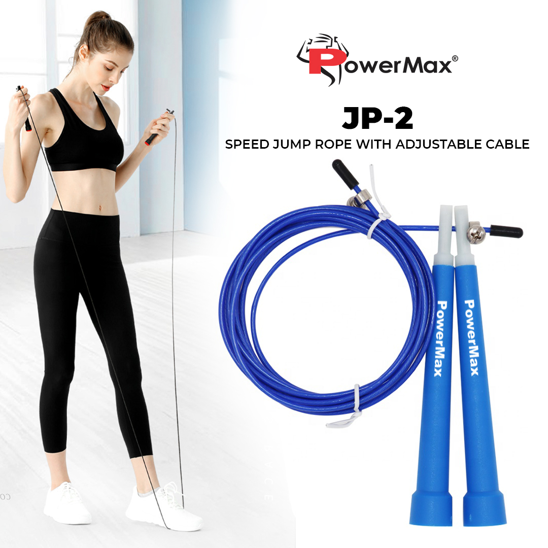 JP-2 (Blue) Exercise Speed Jump Rope With Adjustable Cable