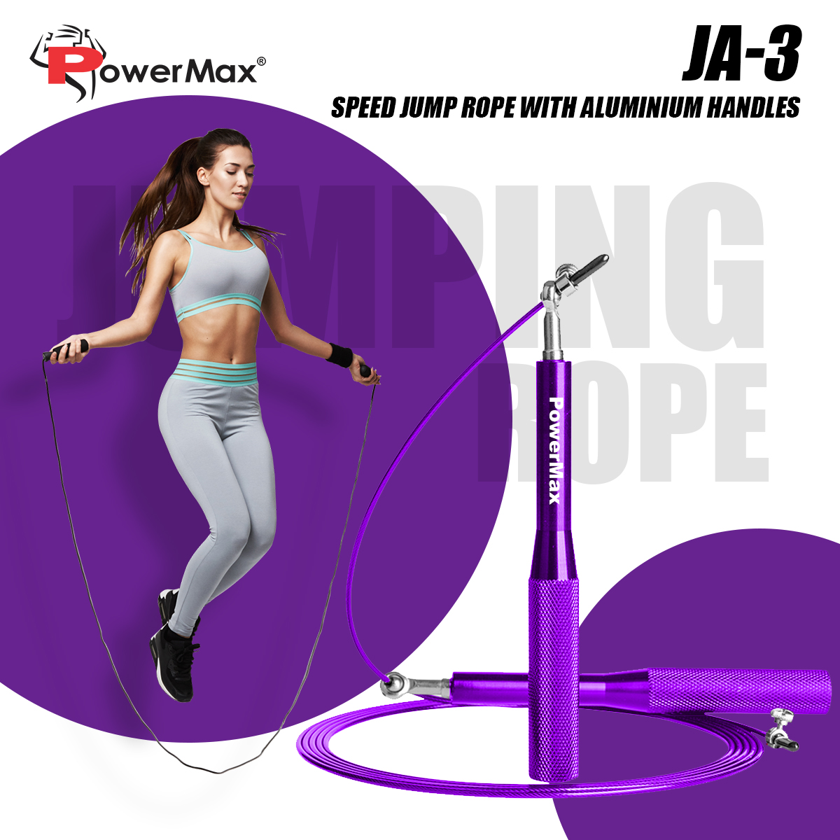  JA-3 (Purple) Exercise Speed Jump Rope With Adjustable Cable