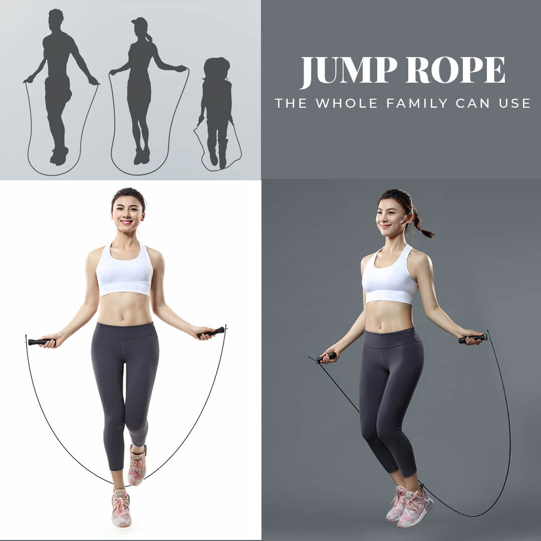  JS-3 (Black) Exercise Speed Jump Rope With Adjustable Cable