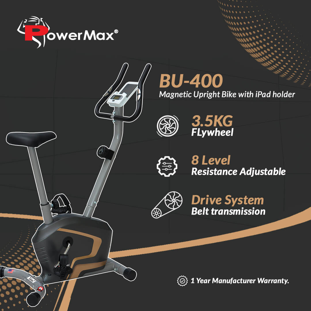 BU-400 Magnetic Upright Bike with iPad holder