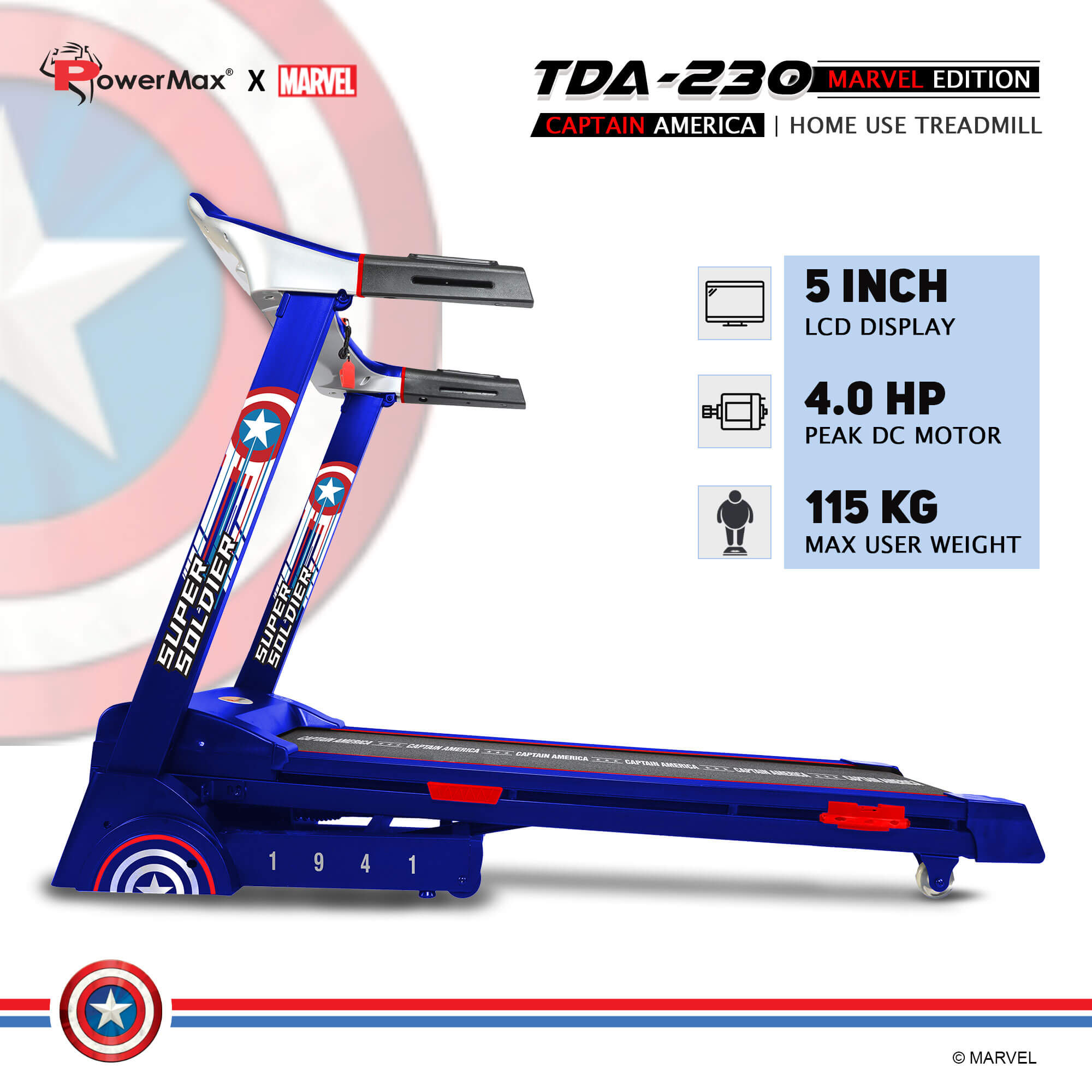 Powermax Fitness MTA-2300 Motorized Treadmill with Semi-Auto Lubrication