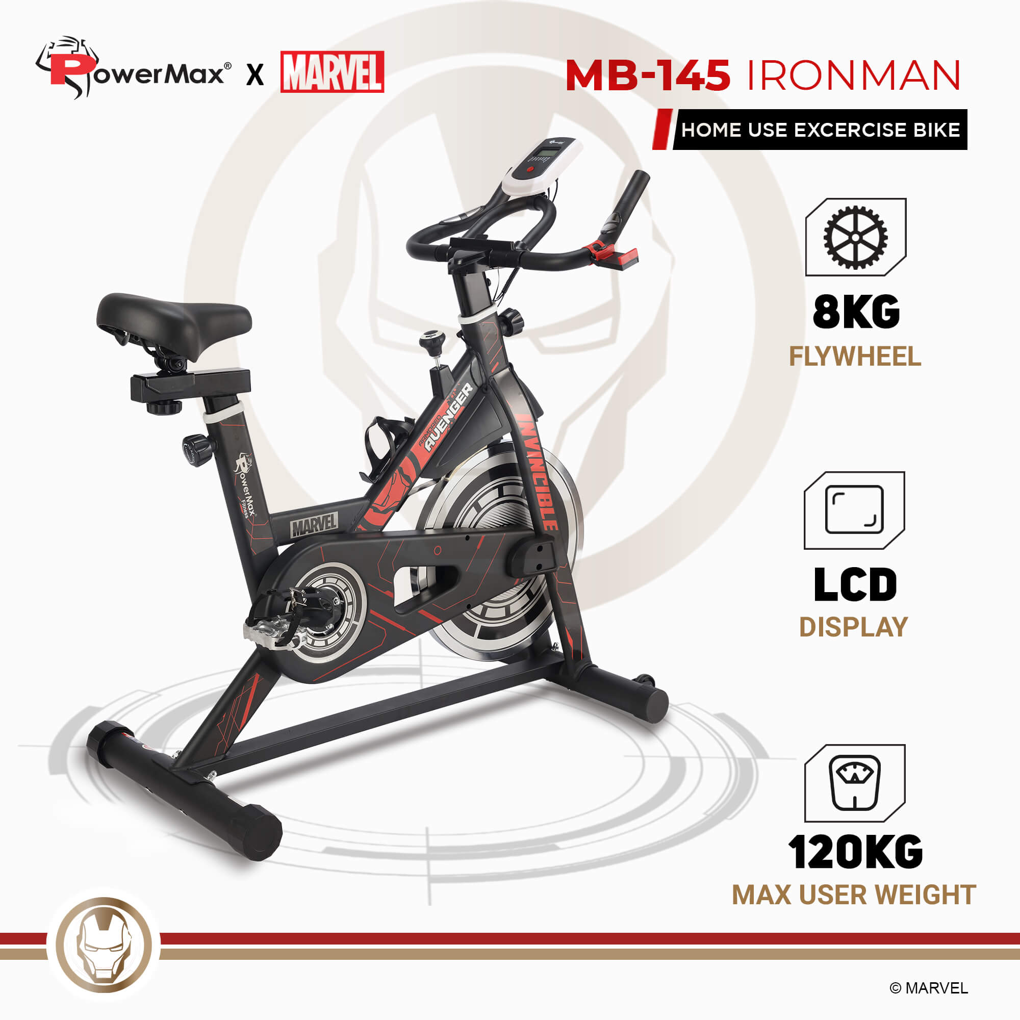 Powermax Fitness MB-145 Exercise Spin Bike for home use