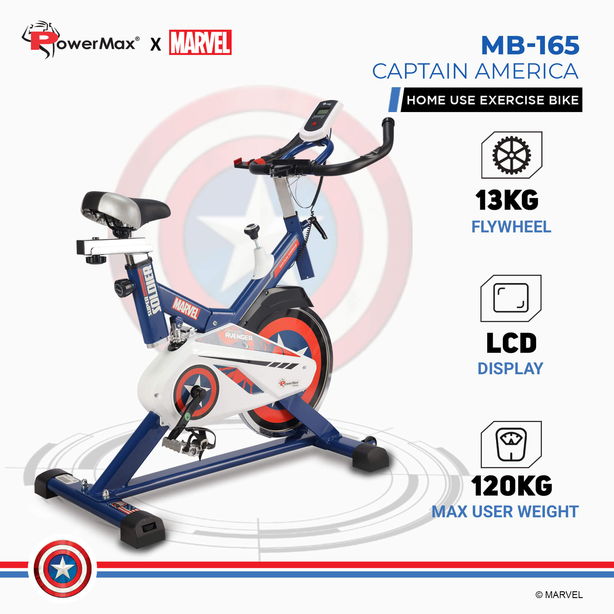 PowerMax Fitness MB-165 Exercise Spin Bike for home use