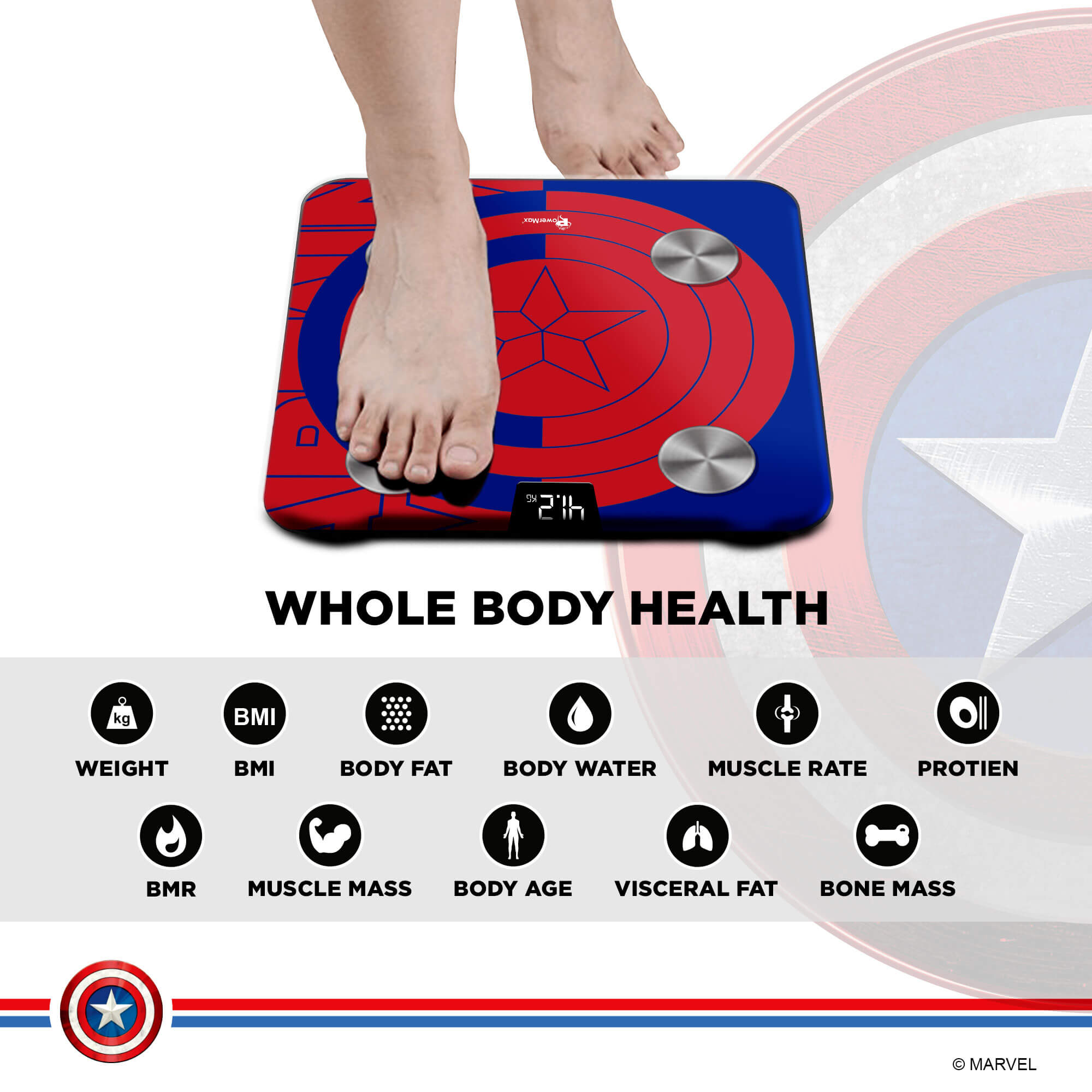 PowerMax x Marvel BCA-130 Marvel Edition Bluetooth Smart Scale