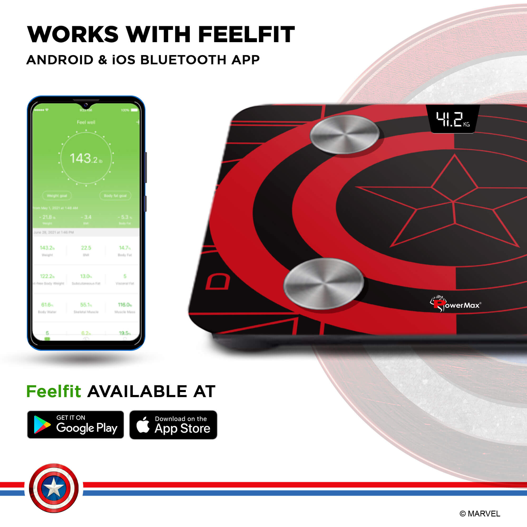 PowerMax x Marvel BCA-130 Marvel Edition Bluetooth Smart Scale