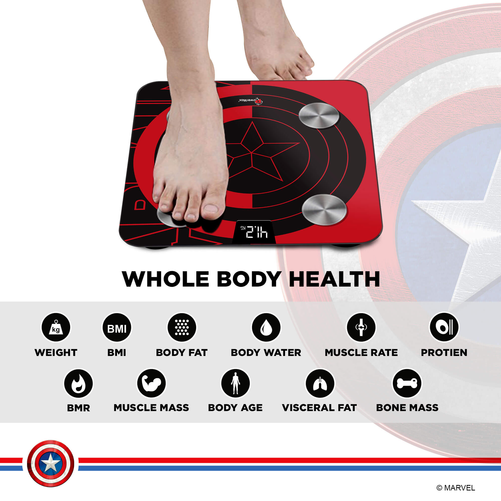 PowerMax x Marvel BCA-130 Marvel Edition Bluetooth Smart Scale