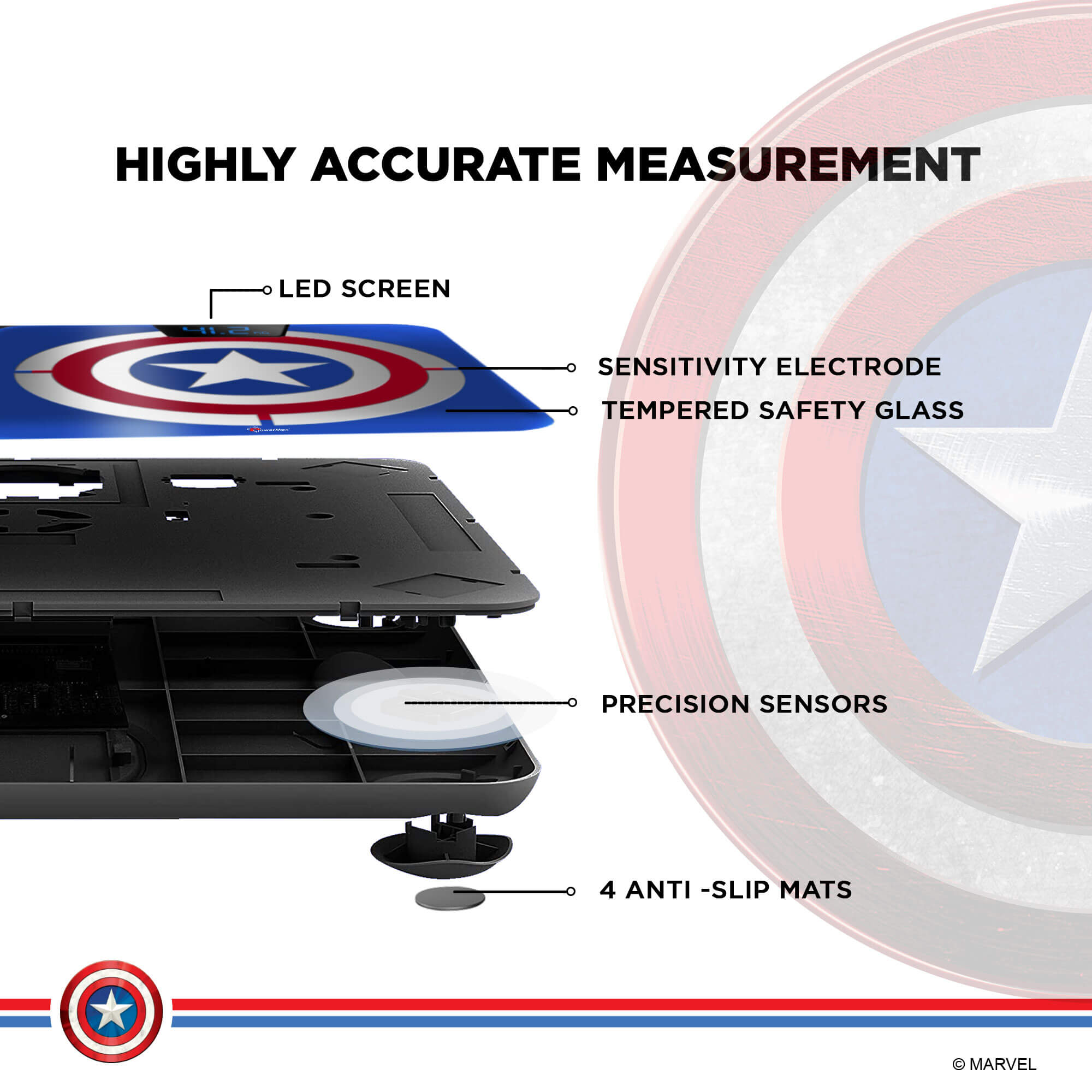 Powermax x Marvel BCA-140 Marvel Edition Bluetooth Smart Scale