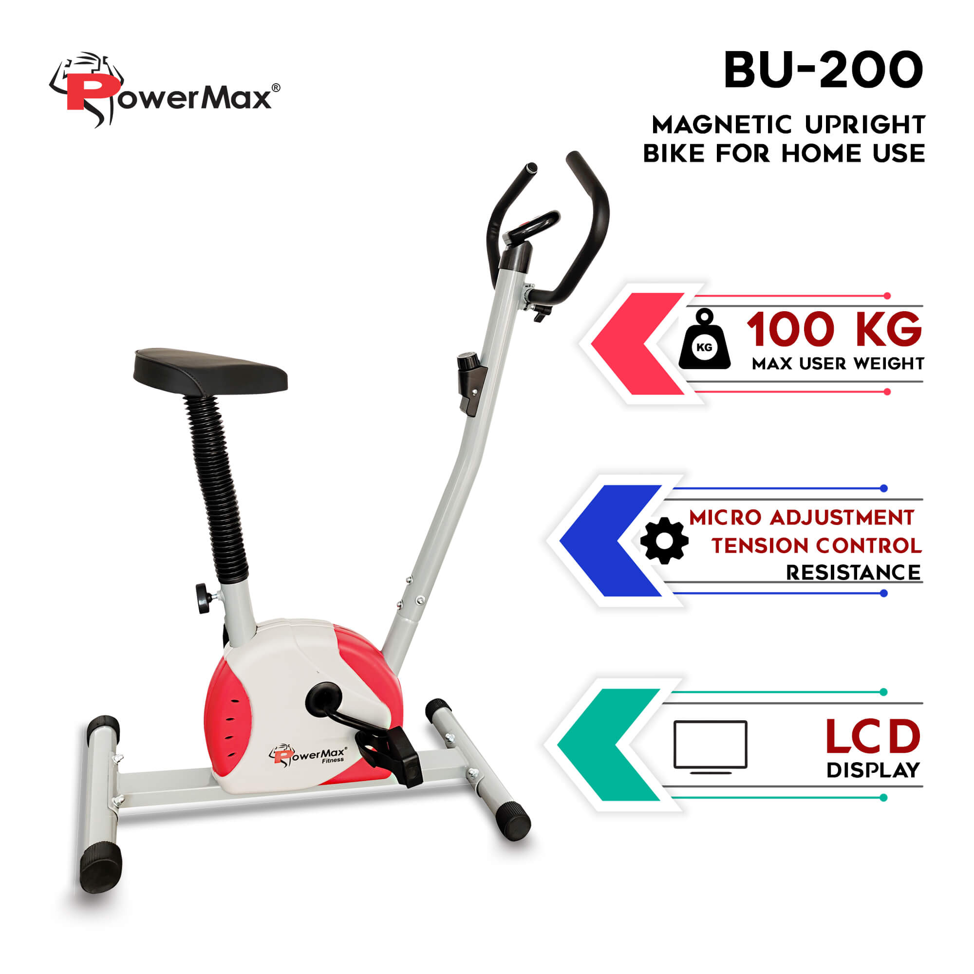 BU-200 Magnetic Upright Bike for Home Use