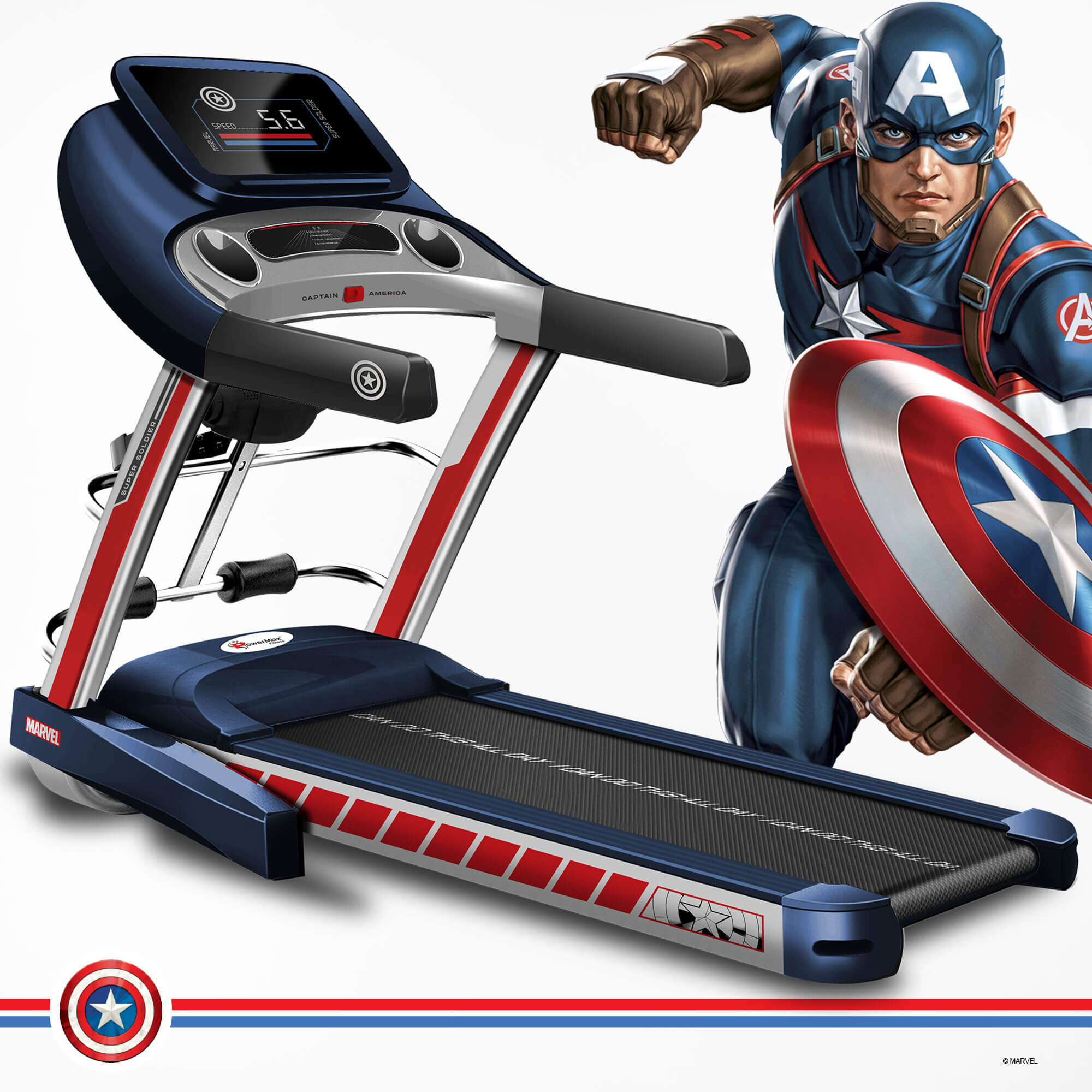 PowerMax X Marvel MT-1A/TD-A1 Motorized Treadmill with Android & iOS Application