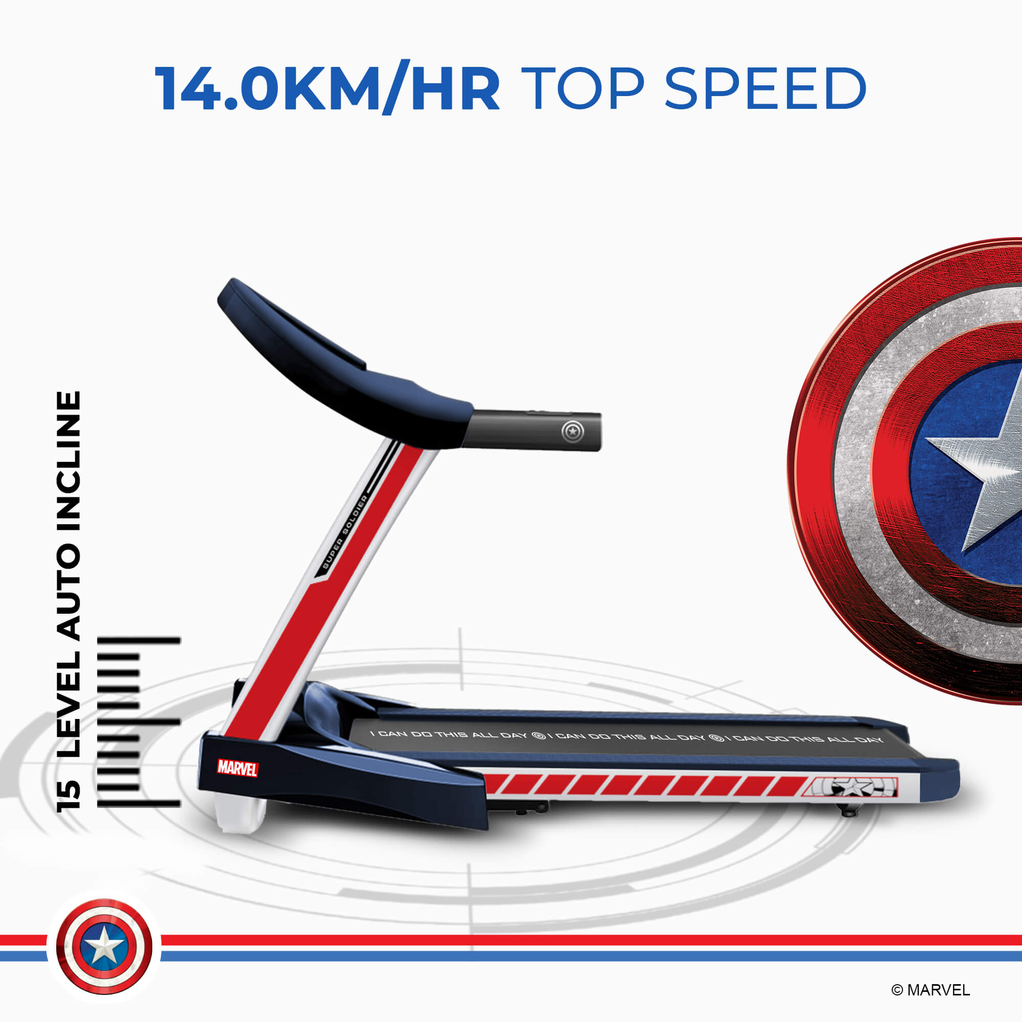 PowerMax X Marvel MT-1A/TD-A1 Motorized Treadmill with Android & iOS Application