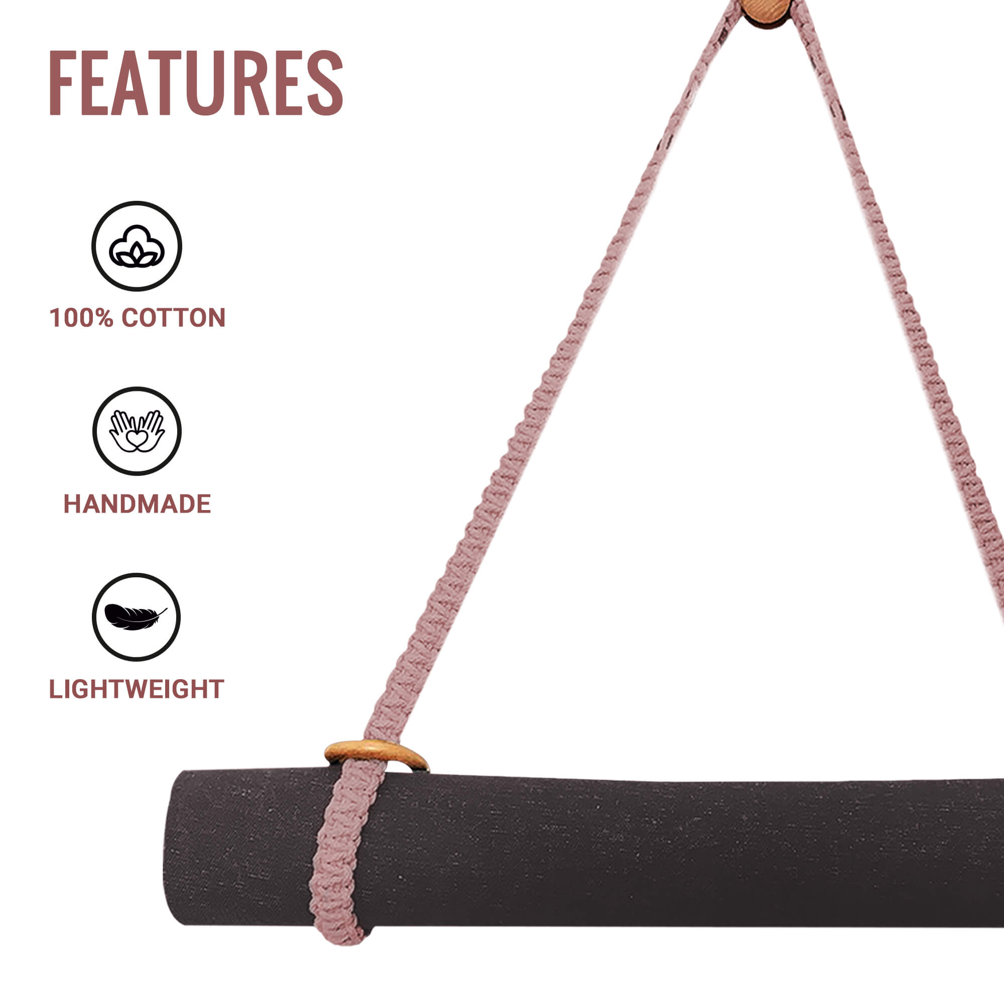 PowerMax Fitness Boho Hand Woven Yoga Mat Carrying Strap for Comfort Ease and Style