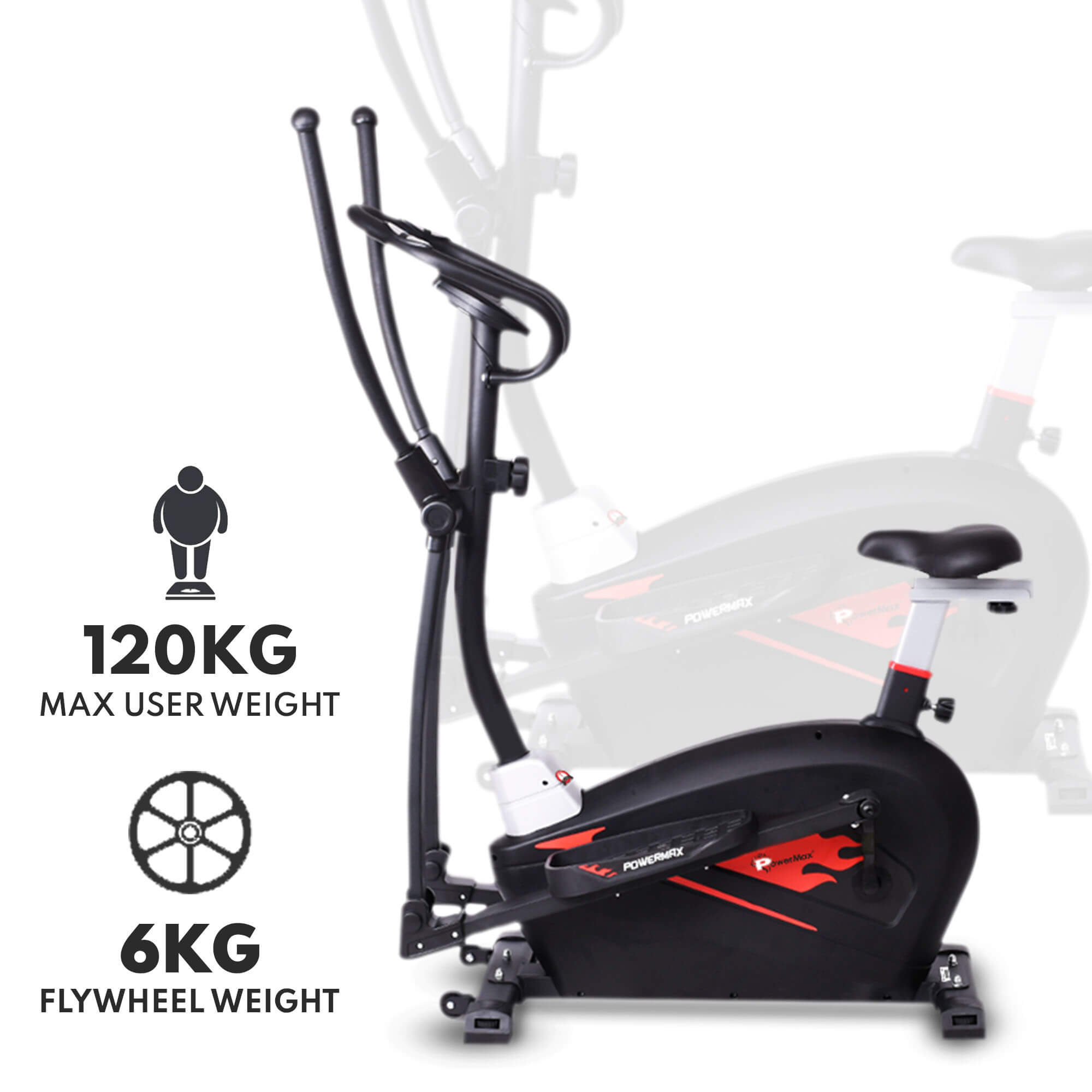 PowerMax Fitness New 2021 EH-350S Magnetic Elliptical Cross Trainer with SOFT Seat