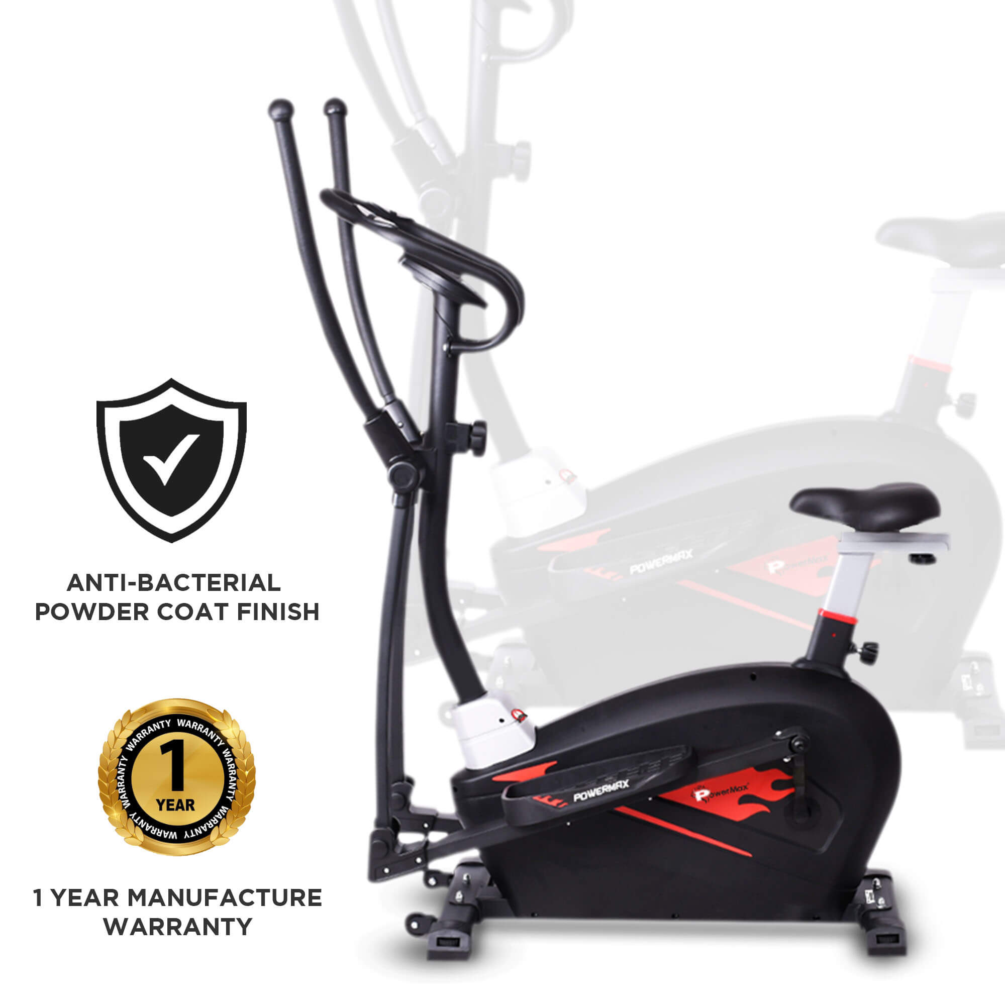 PowerMax Fitness New 2021 EH-350S Magnetic Elliptical Cross Trainer with SOFT Seat