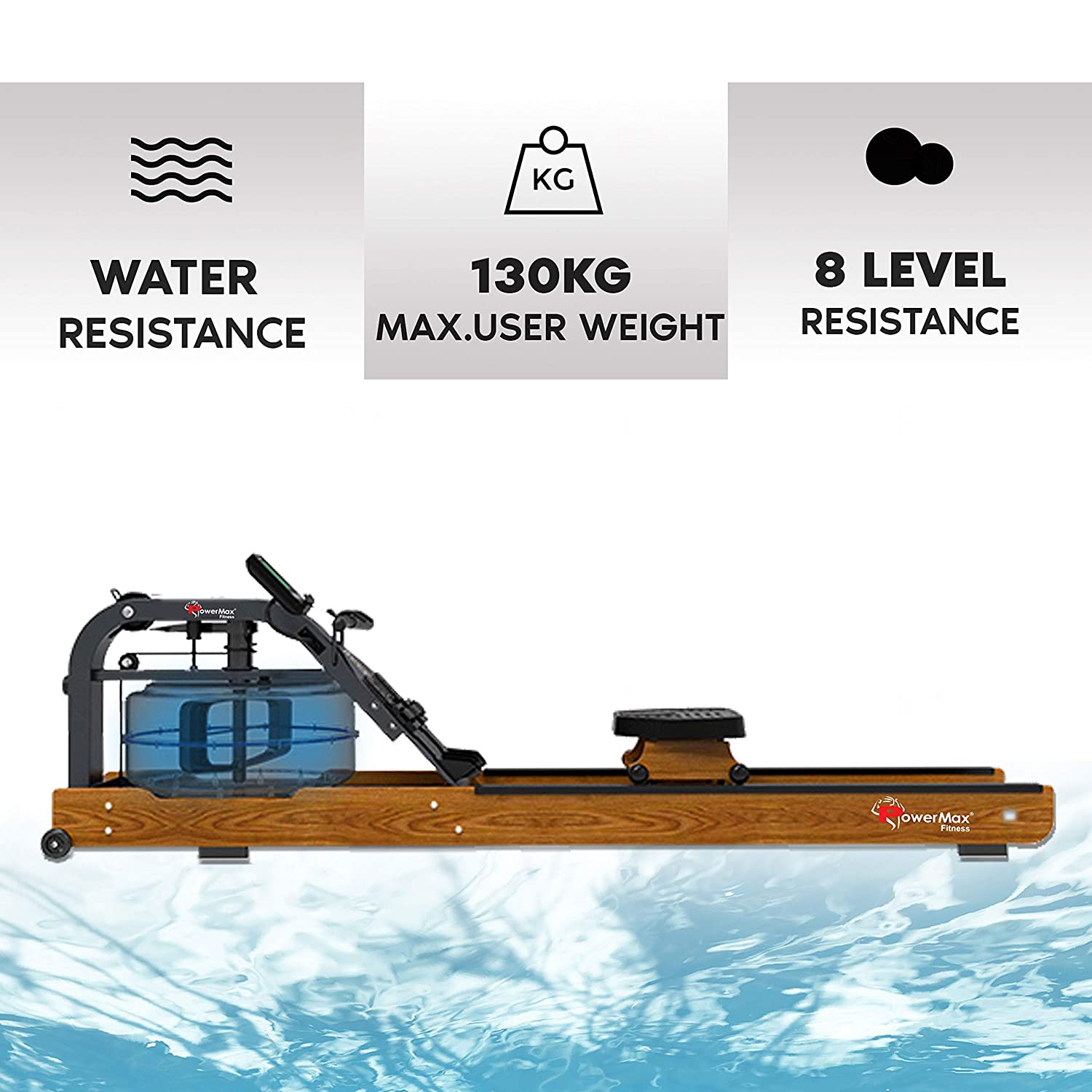 RWC-2000 Water Rowing Machine with Digital Display for Commercial use