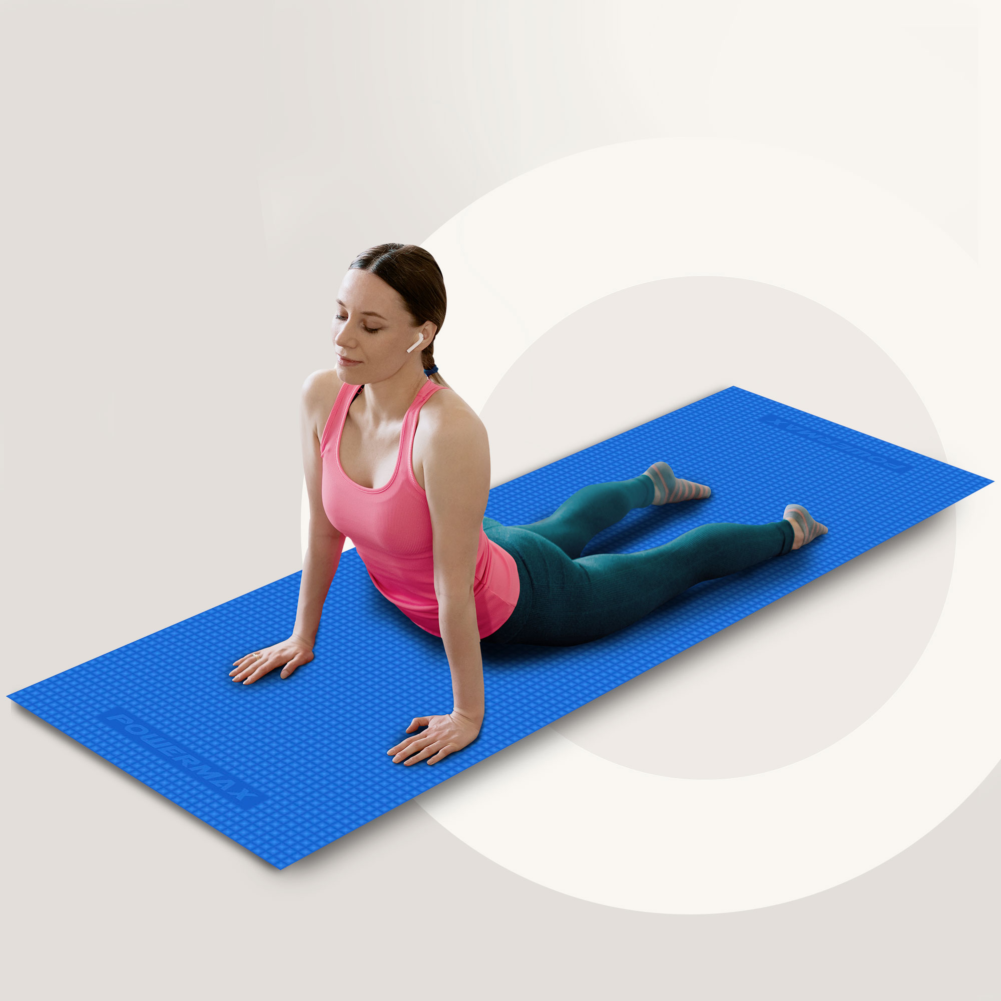 PowerMax Fitness 4mm thick Premium Exercise Blue Colour Yoga Mat