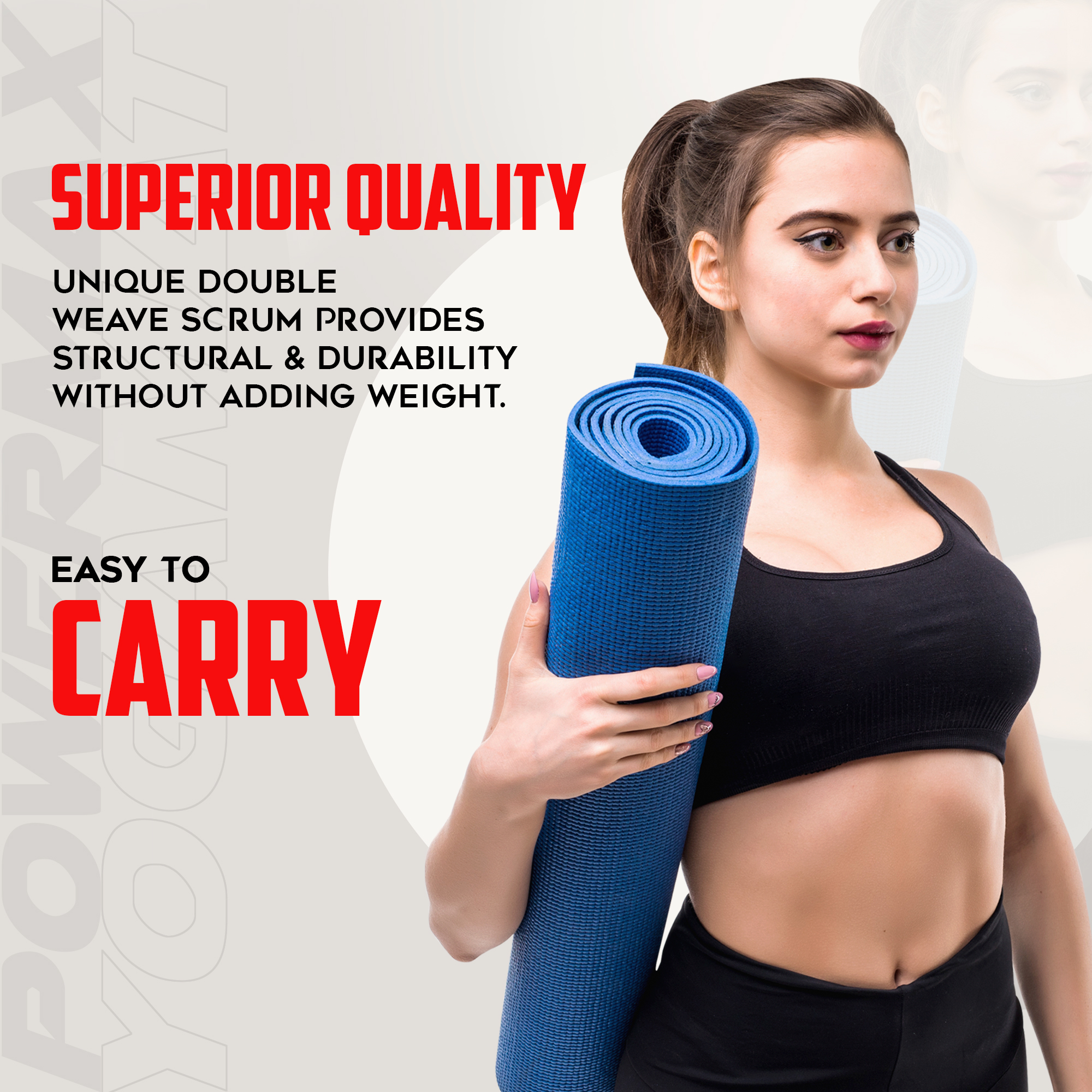 PowerMax Fitness 4mm thick Premium Exercise Blue Colour Yoga Mat, Ultra ...