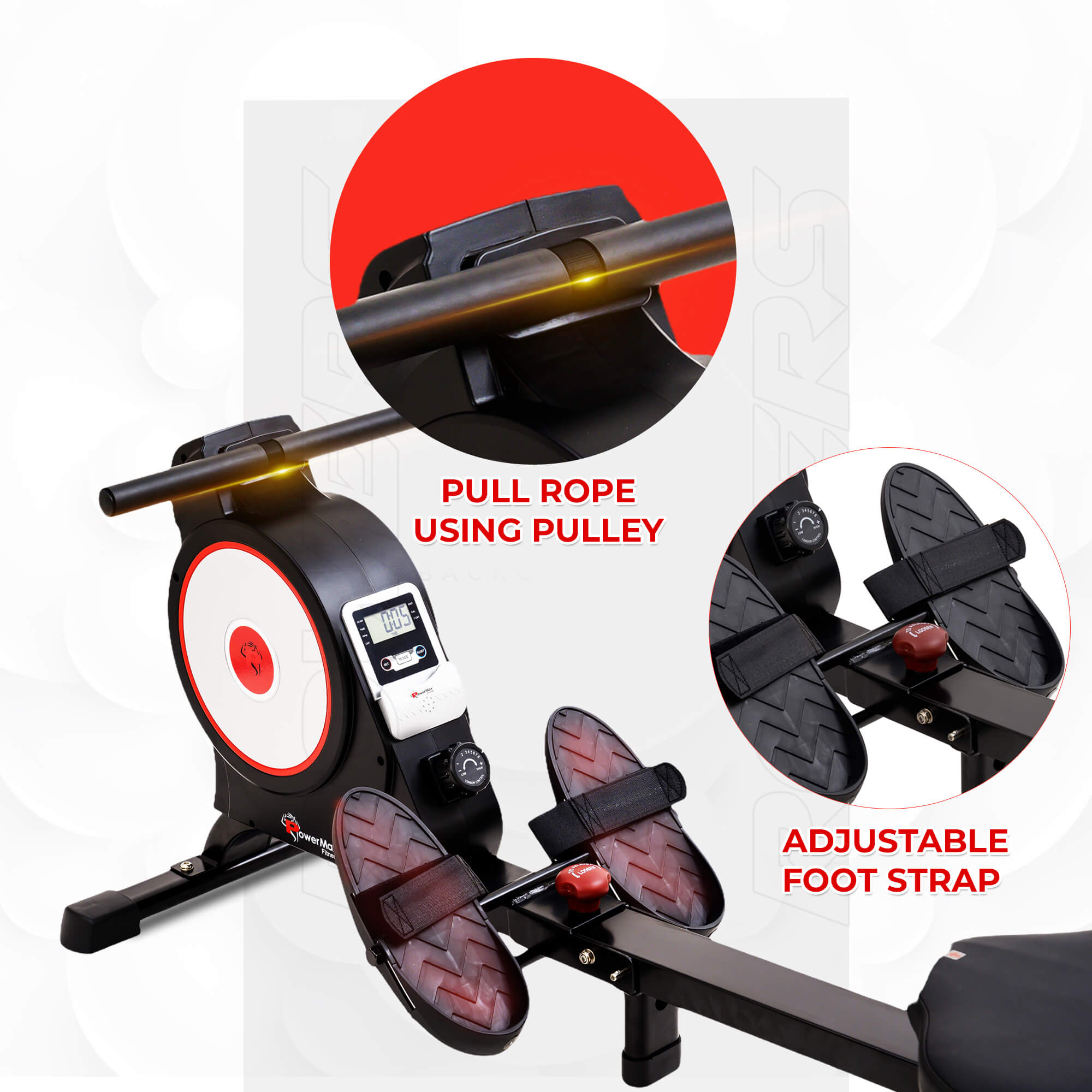 PowerMax Fitness New 2021 RH-150 Magnetic Foldable Rowing Machine for Home use