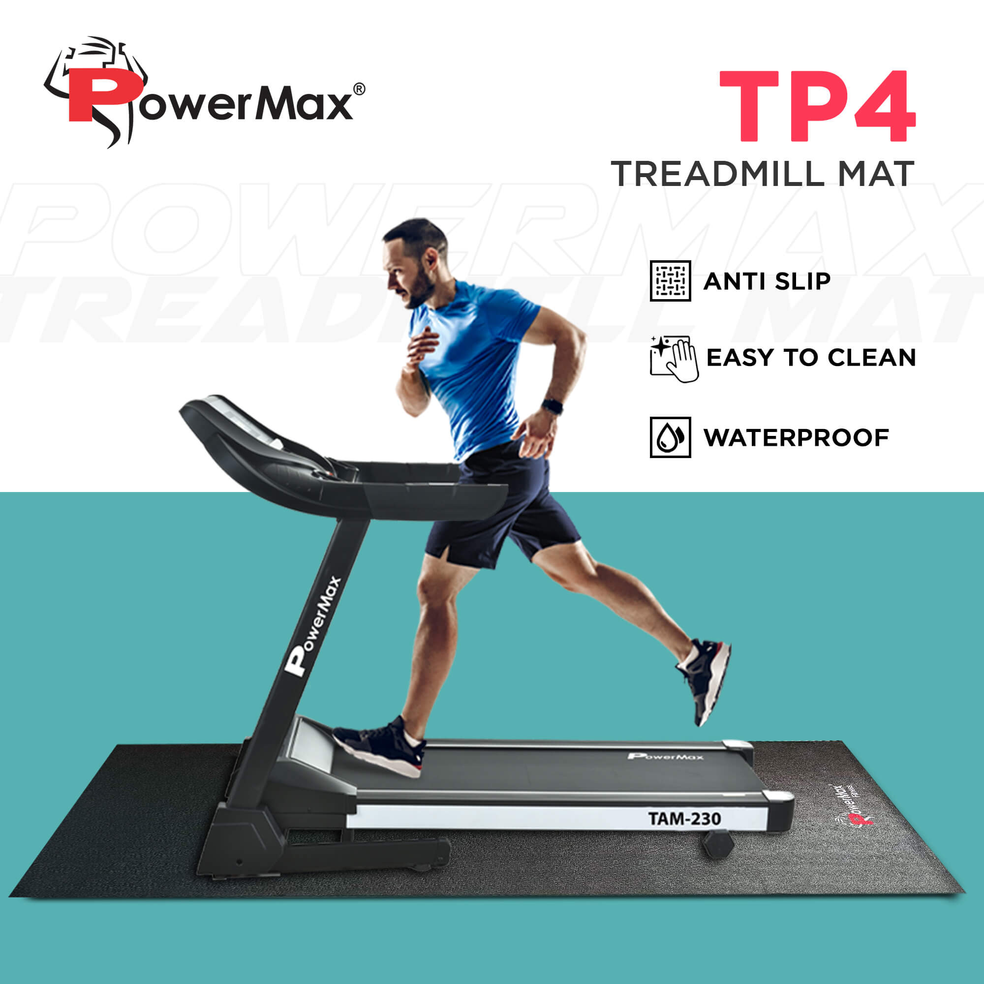 PowerMax Fitness TP-04 - High-Quality Treadmill Mat