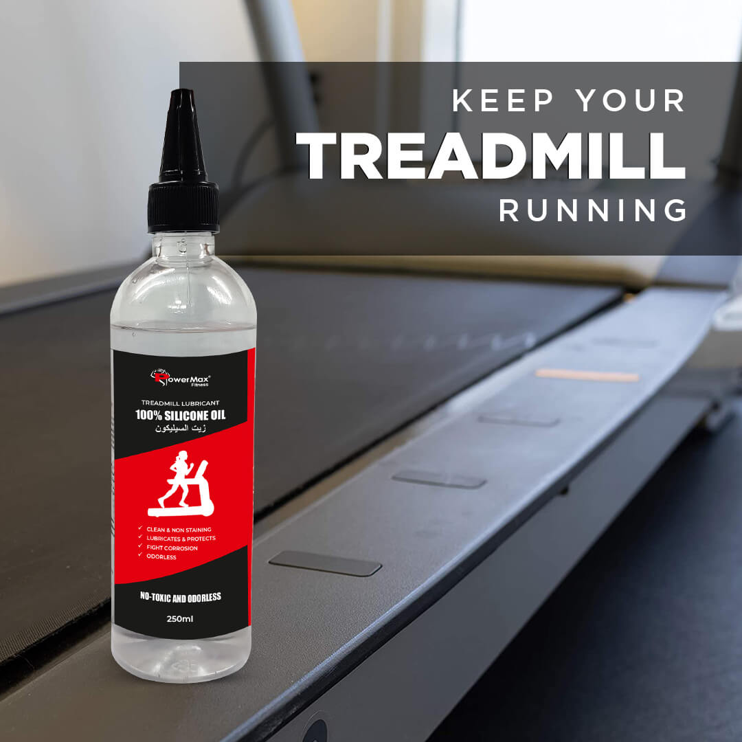 PowerMax Fitness PMS-250 | 100% Silicone Oil | Treadmill Belt Lubricant | Made In India | No Odor | Nozzle cap for easy application | smooth running | Silicone Oil Bottle