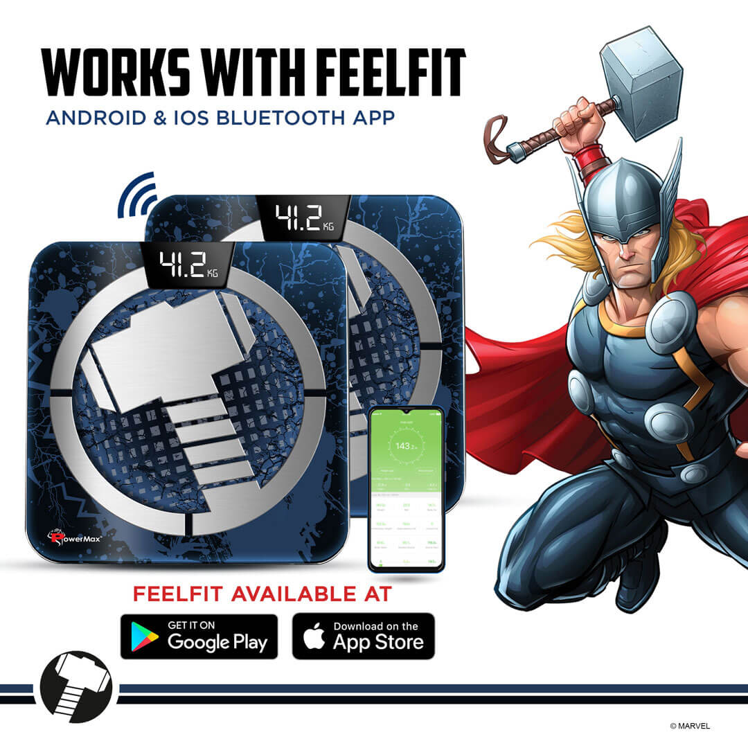 PowerMax X Marvel New Launch BCA-140 Thor Edition Bluetooth Smart Scale