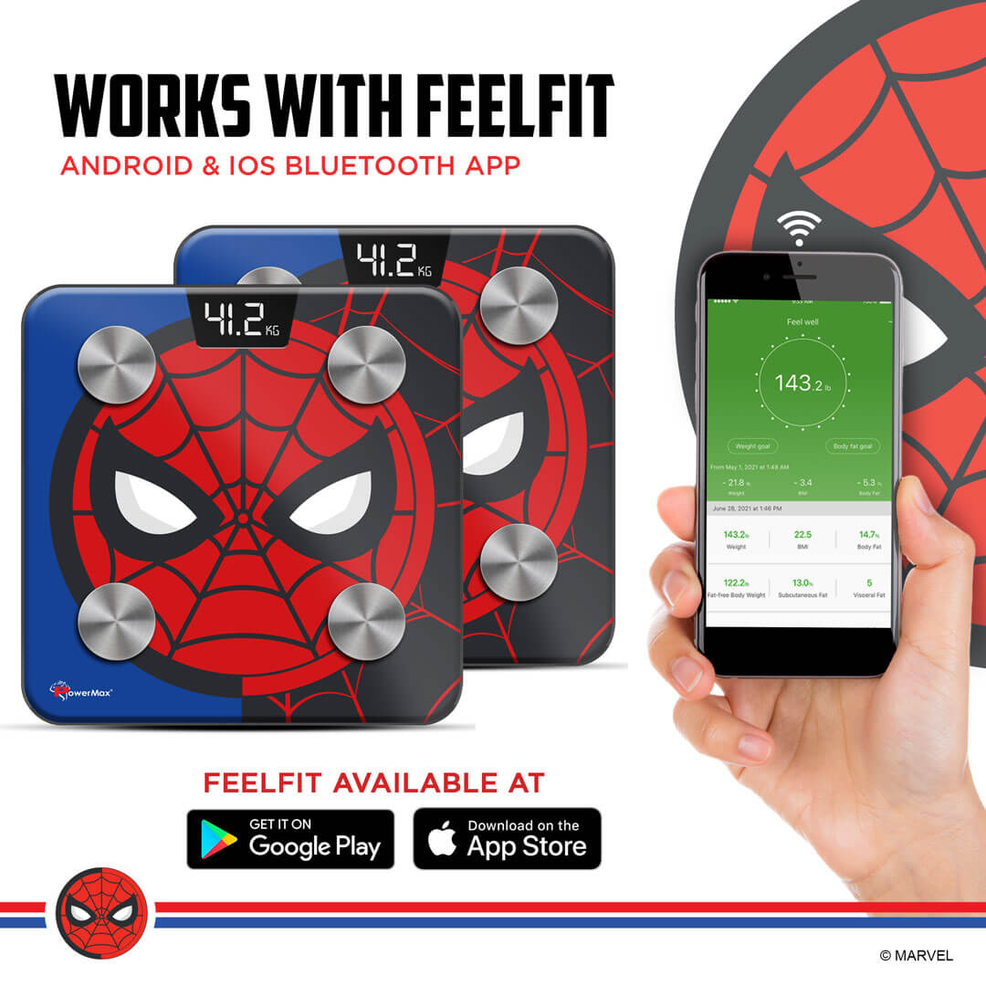 PowerMax X Marvel New Launch BCA-145 Spider-Man Edition Bluetooth Smart Scale