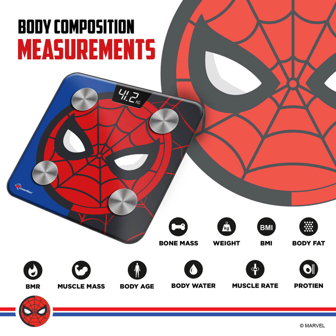 PowerMax X Marvel New Launch BCA-145 Spider-Man Edition Bluetooth Smart Scale