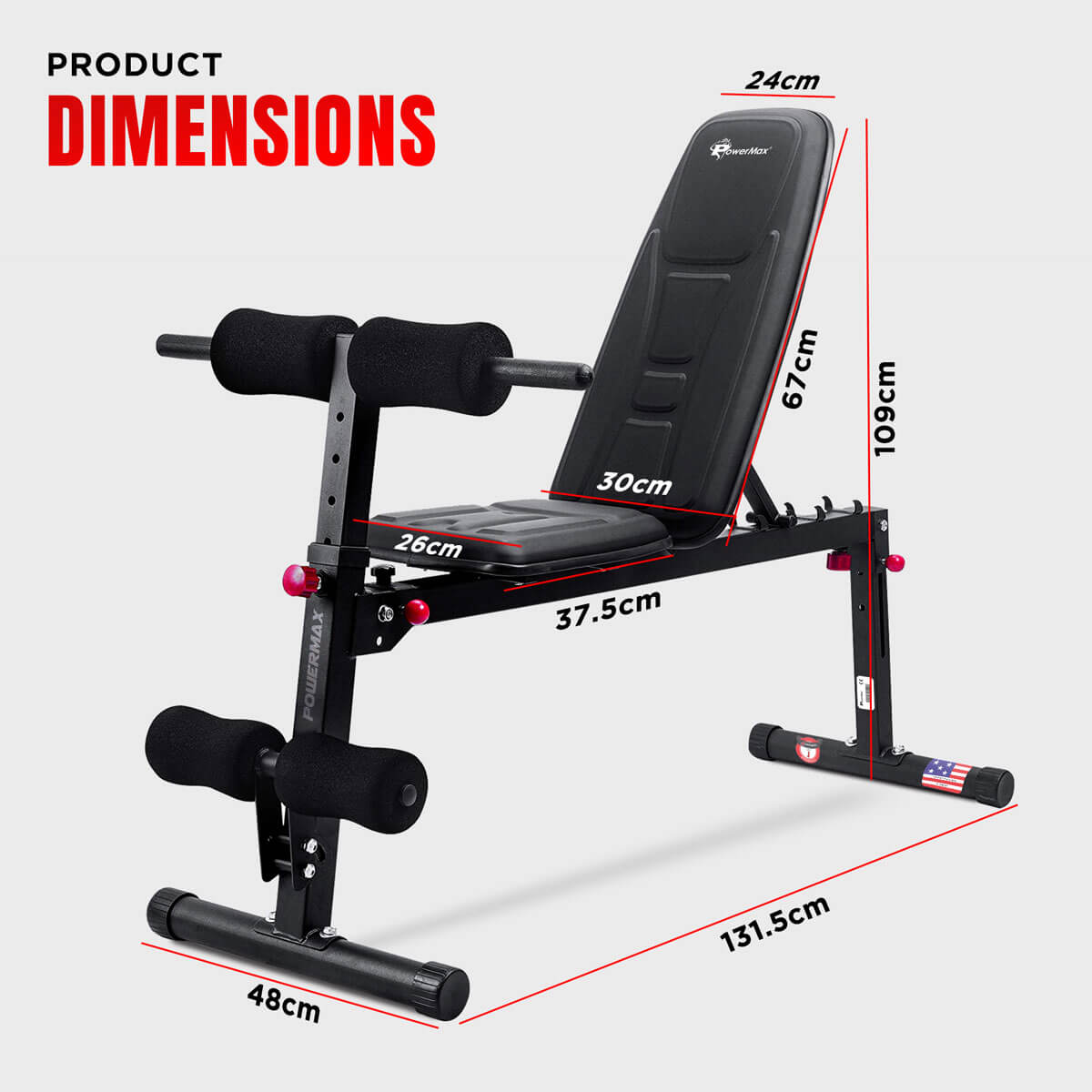 PowerMax Fitness BM-100A Multi-function Dumbbell Bench for Home use