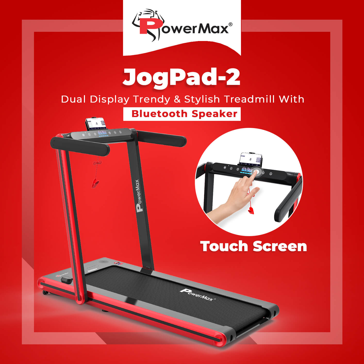 JogPad-2 Dual Display Treadmill with Bluetooth Speaker