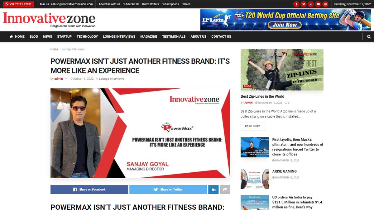 POWERMAX ISN’T JUST ANOTHER FITNESS BRAND: IT’S MORE LIKE AN EXPERIENCE