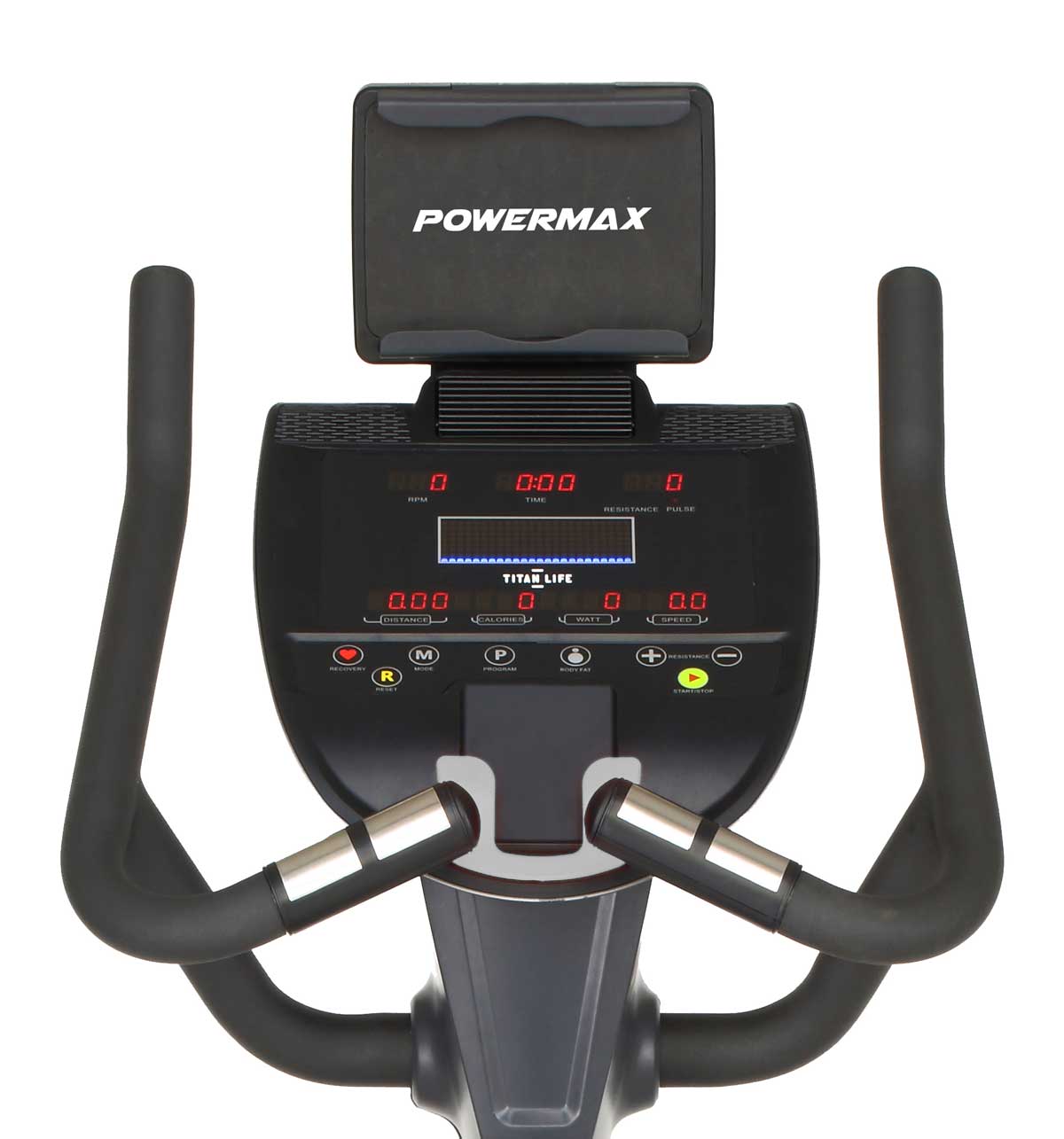 PowerMax Fitness BU-4000C Commercial Upright Exercise Bike with iPad holder
